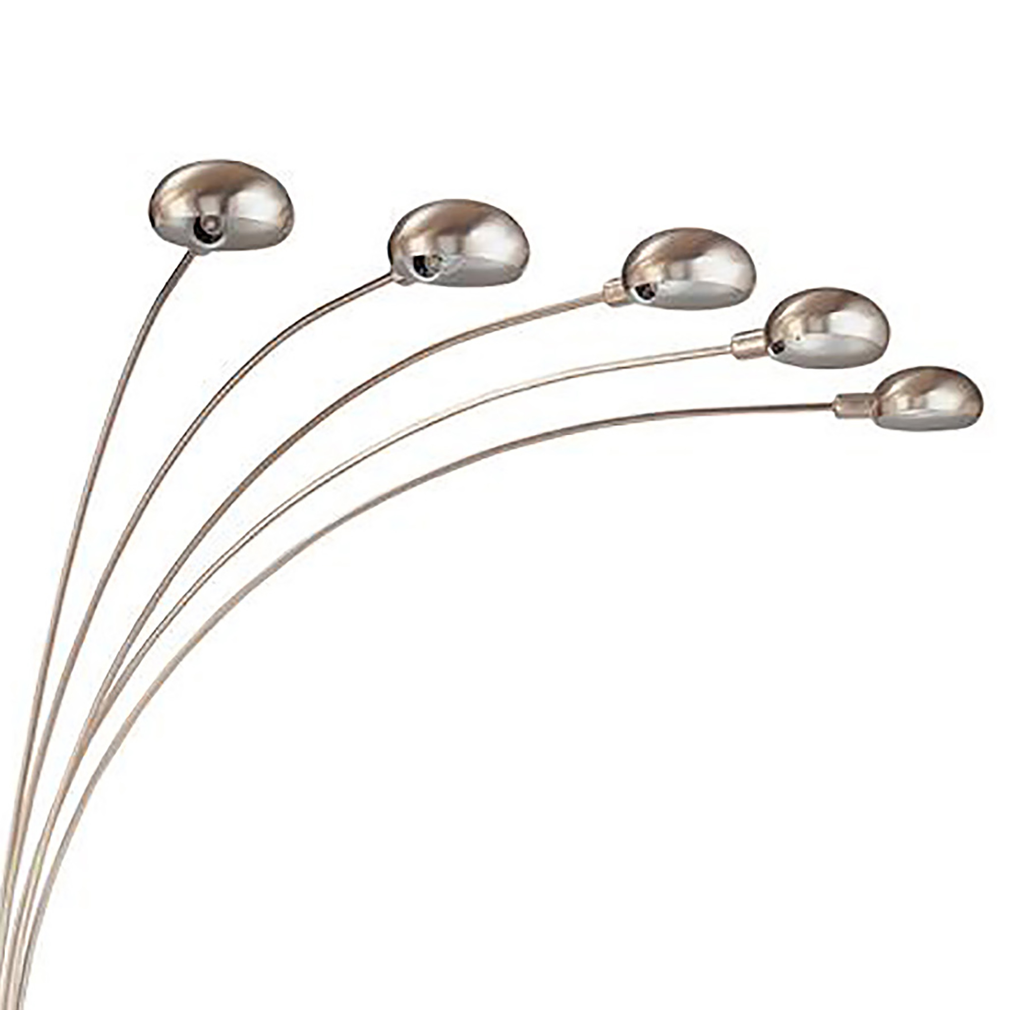 Chrome and Black Floor Lamp with Curvy Dome Shades