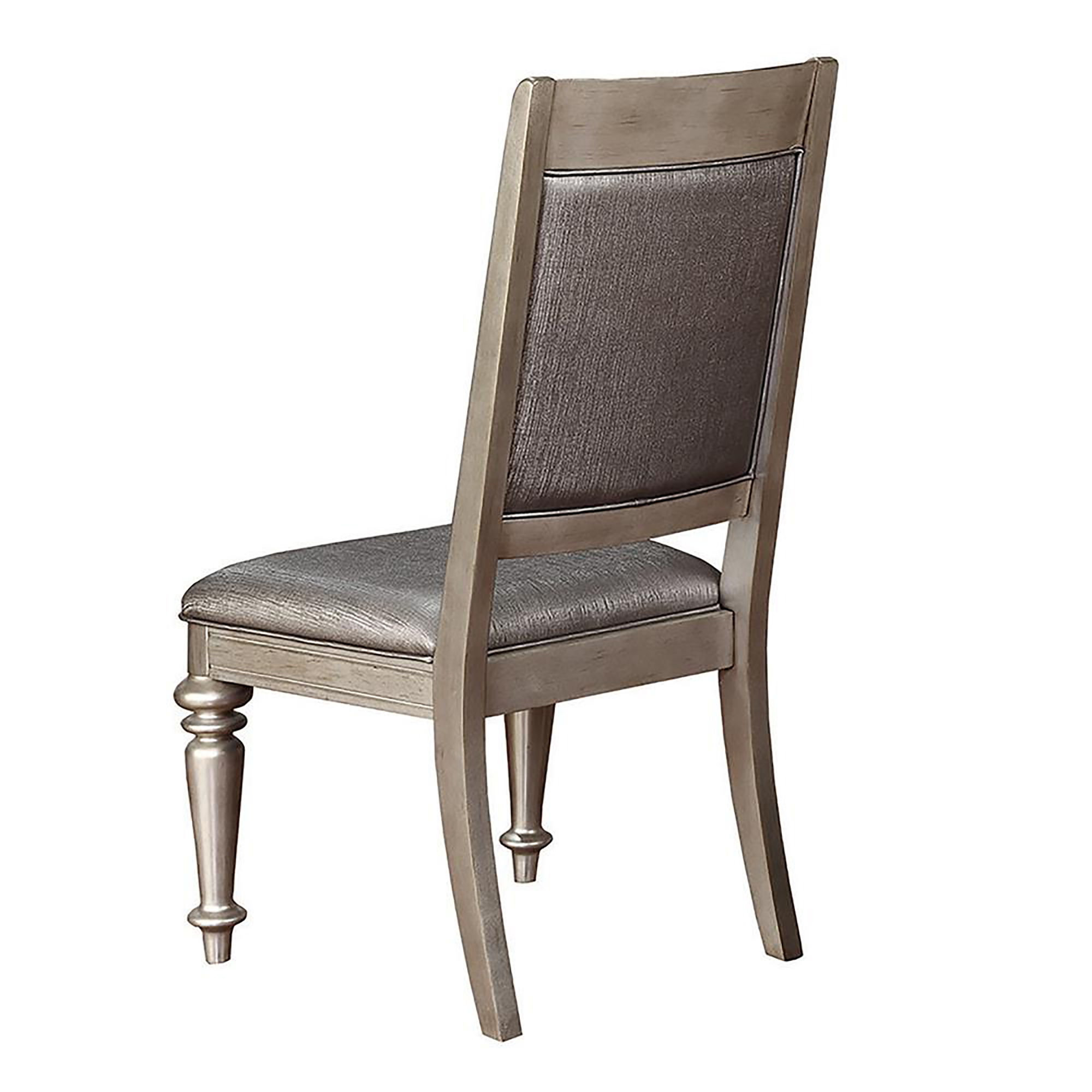 Metallic Platinum and Metallic Open Back Side Chair (Set of 2)