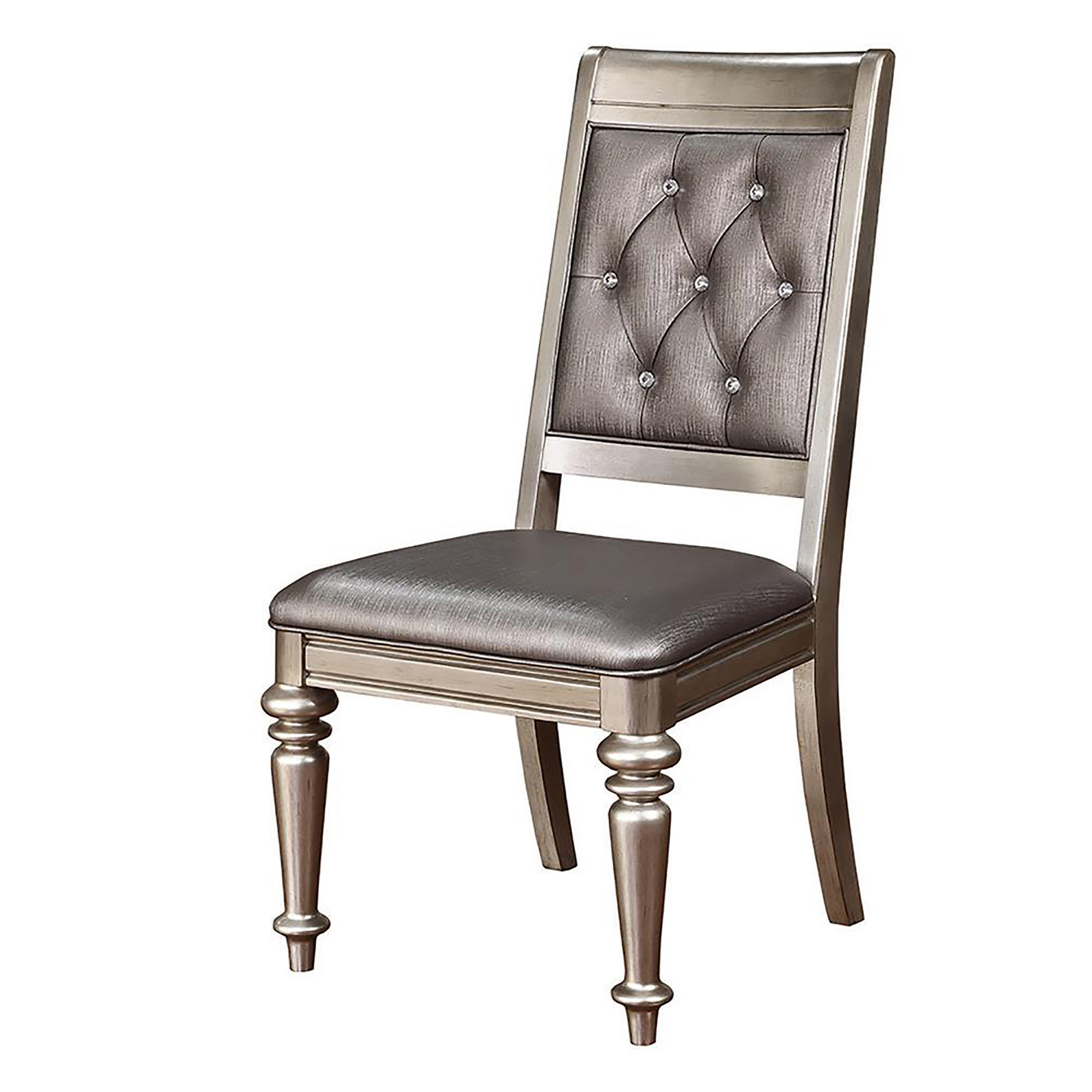 Metallic Platinum and Metallic Open Back Side Chair (Set of 2)