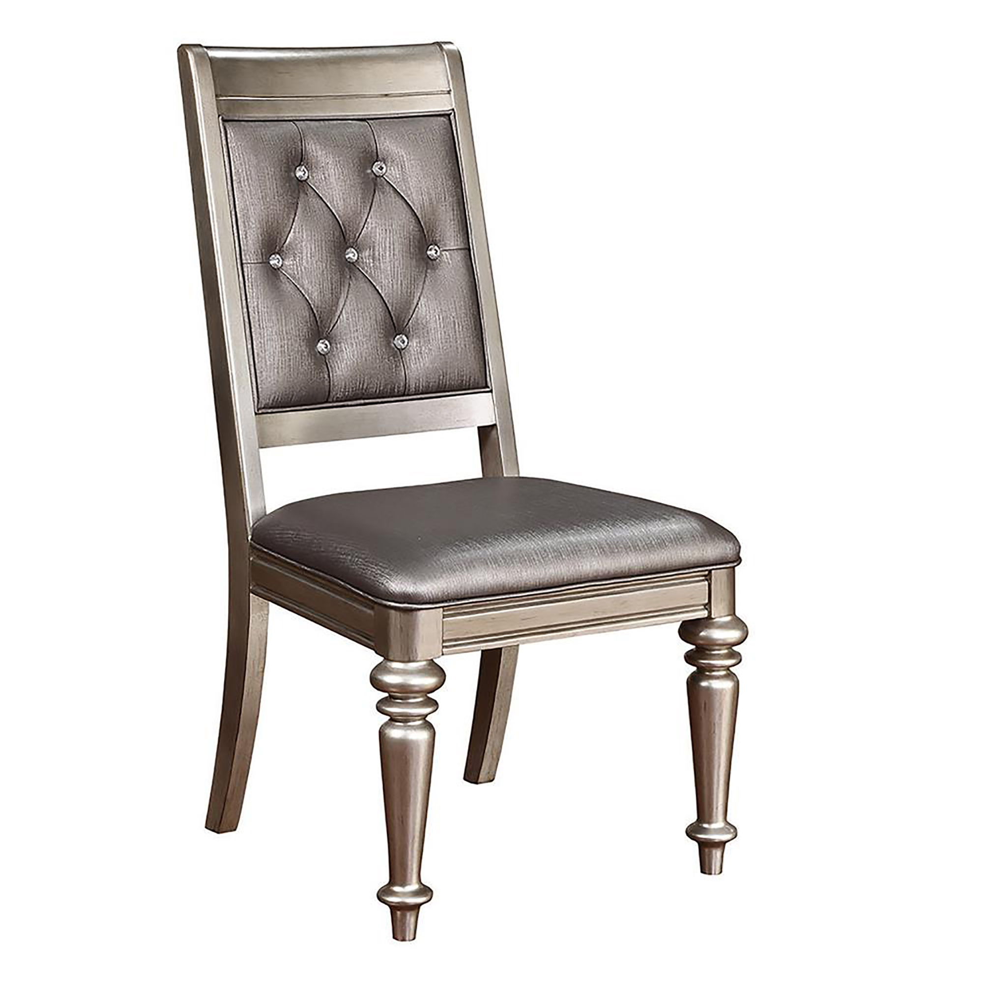 Metallic Platinum and Metallic Open Back Side Chair (Set of 2)