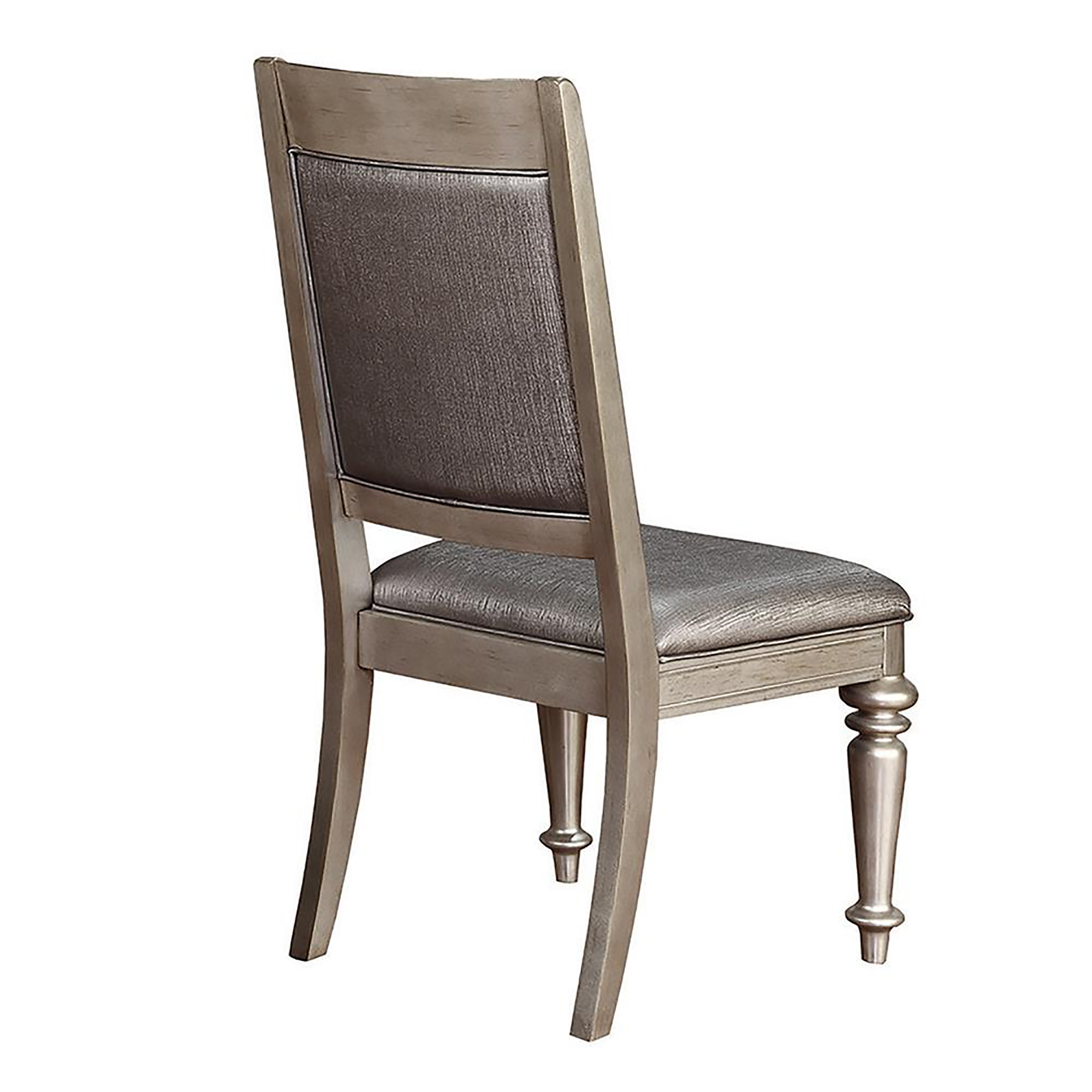 Metallic Platinum and Metallic Open Back Side Chair (Set of 2)