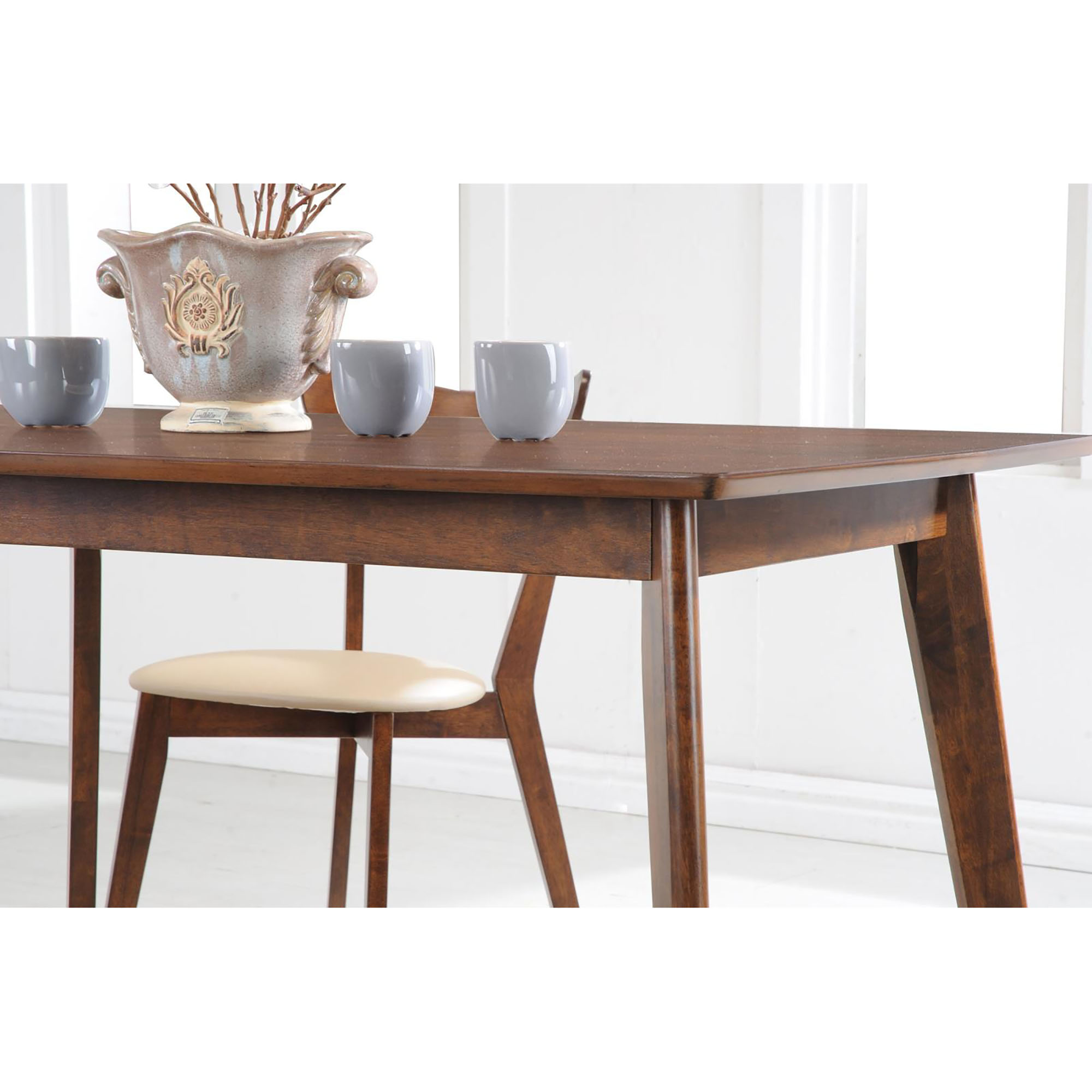 Retro Chestnut Dining Table with Angled Legs