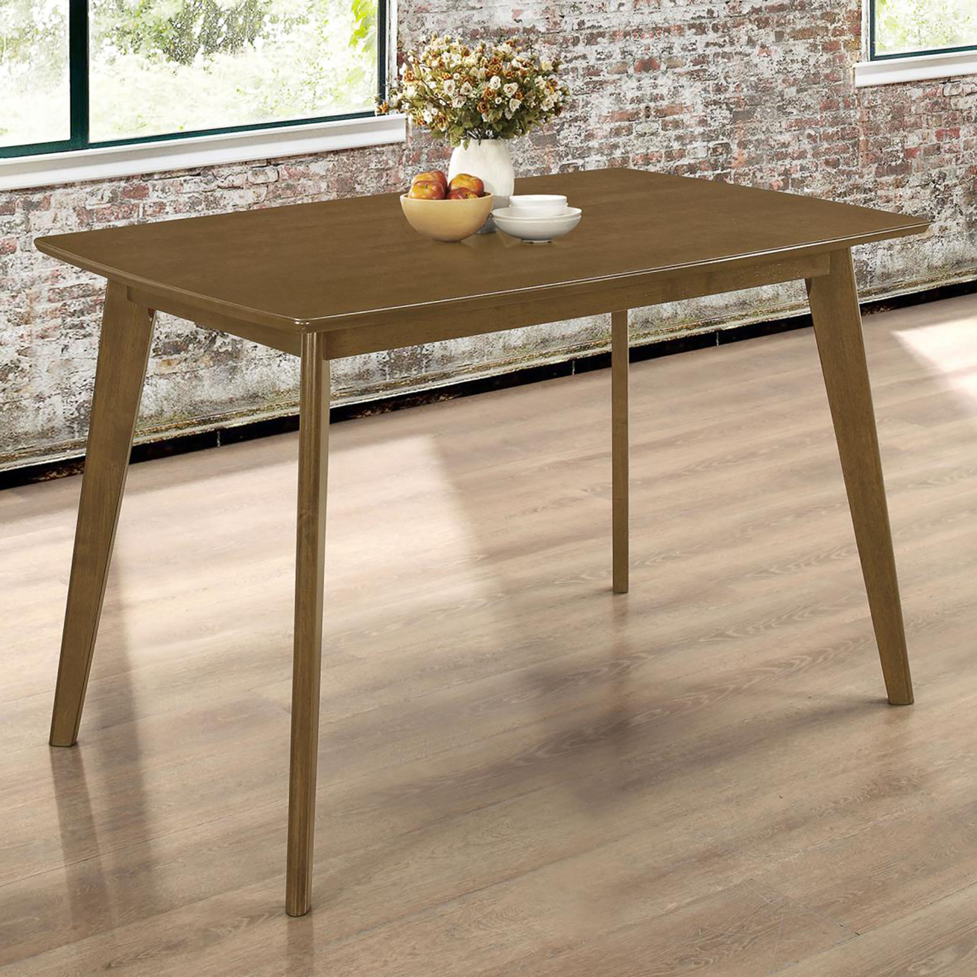 Retro Chestnut Dining Table with Angled Legs