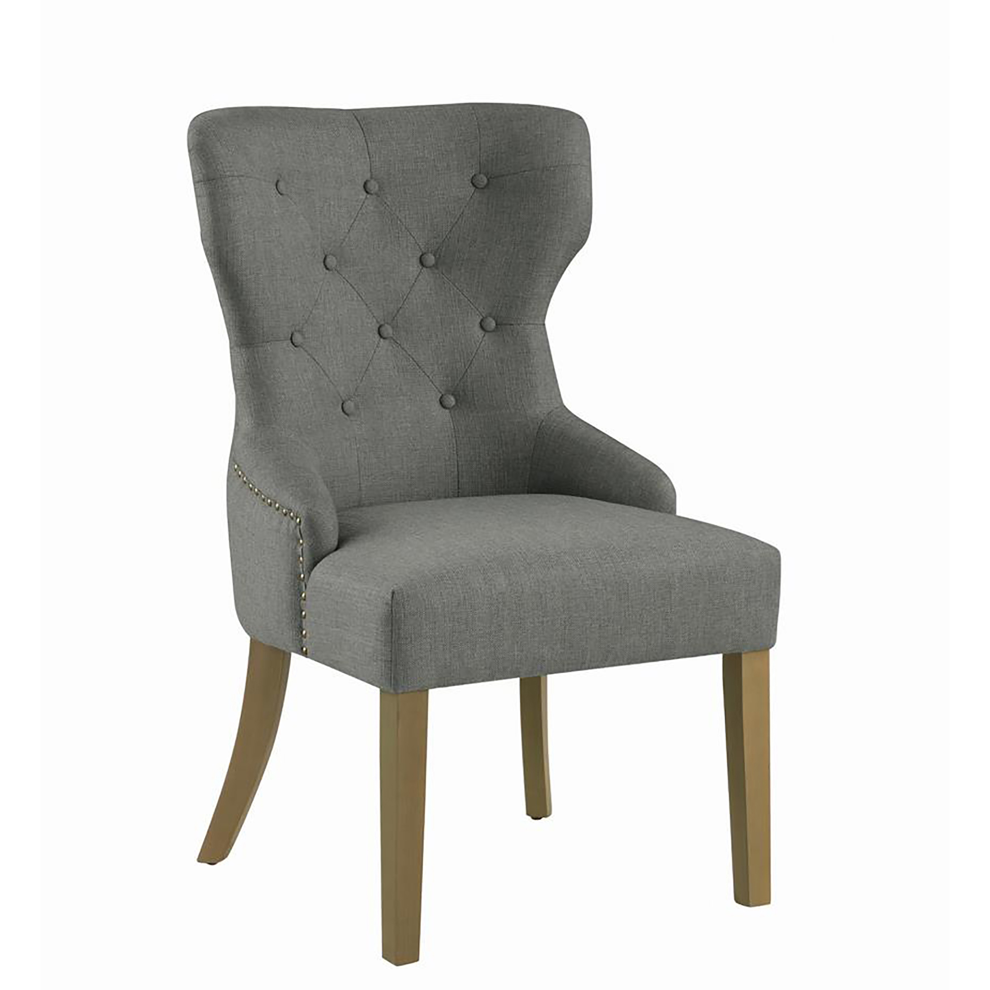 Grey and Rustic Smoke Tufted Dining Chair