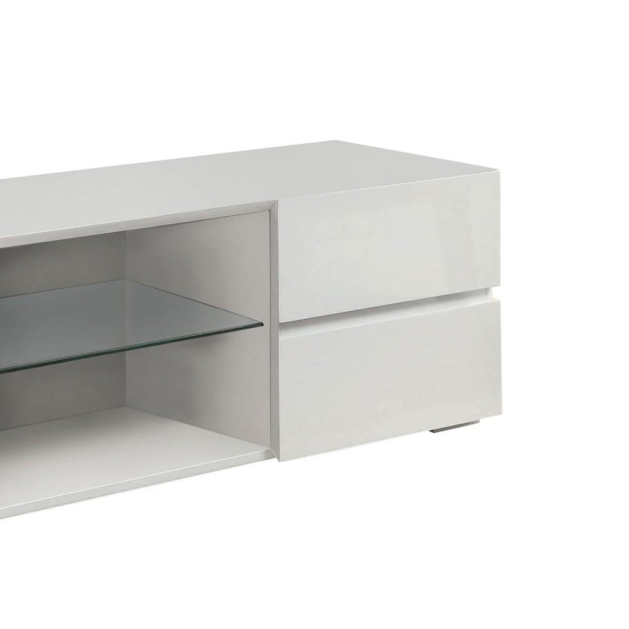 Glossy White 4-Drawer TV Console