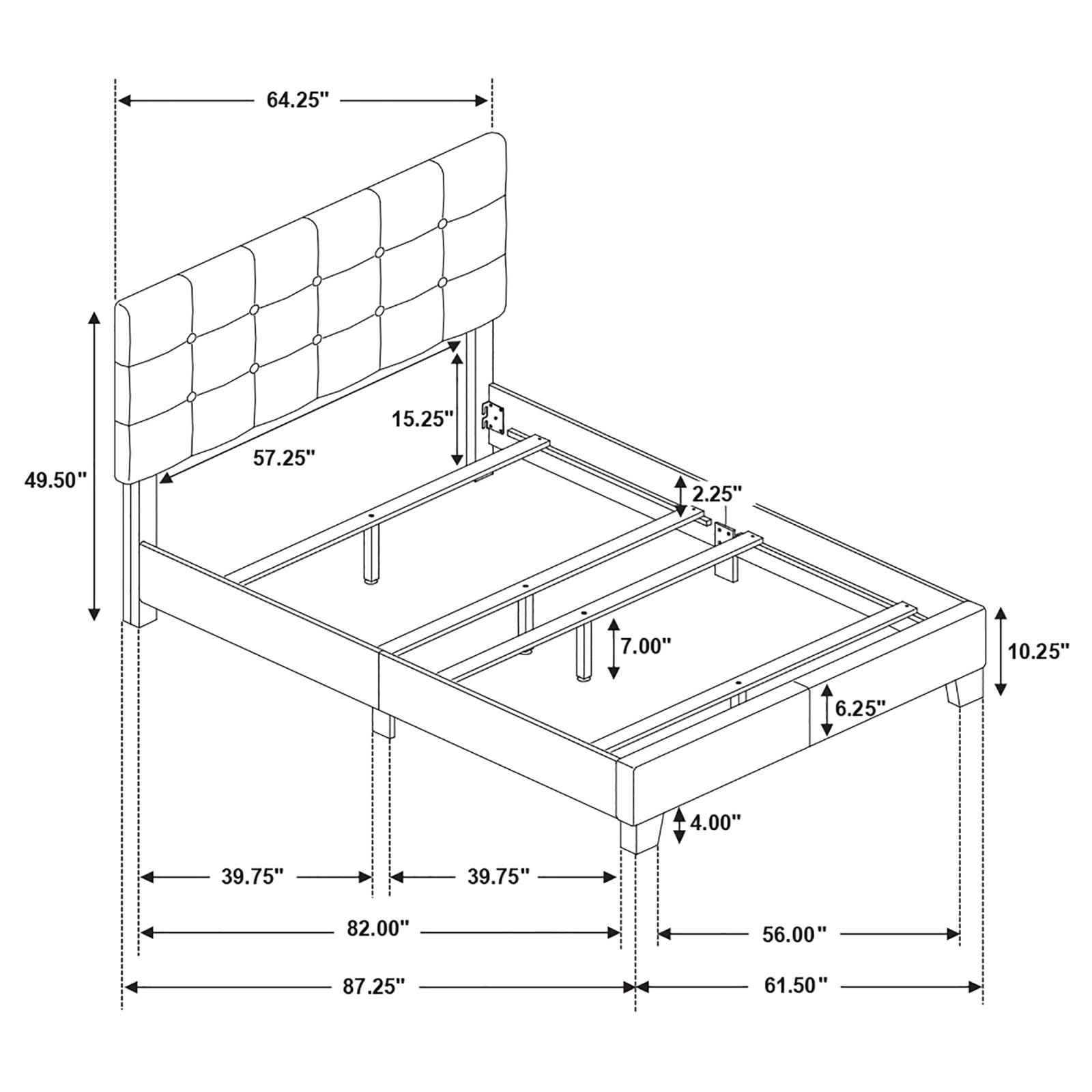 Grey Tufted Queen Panel Bed