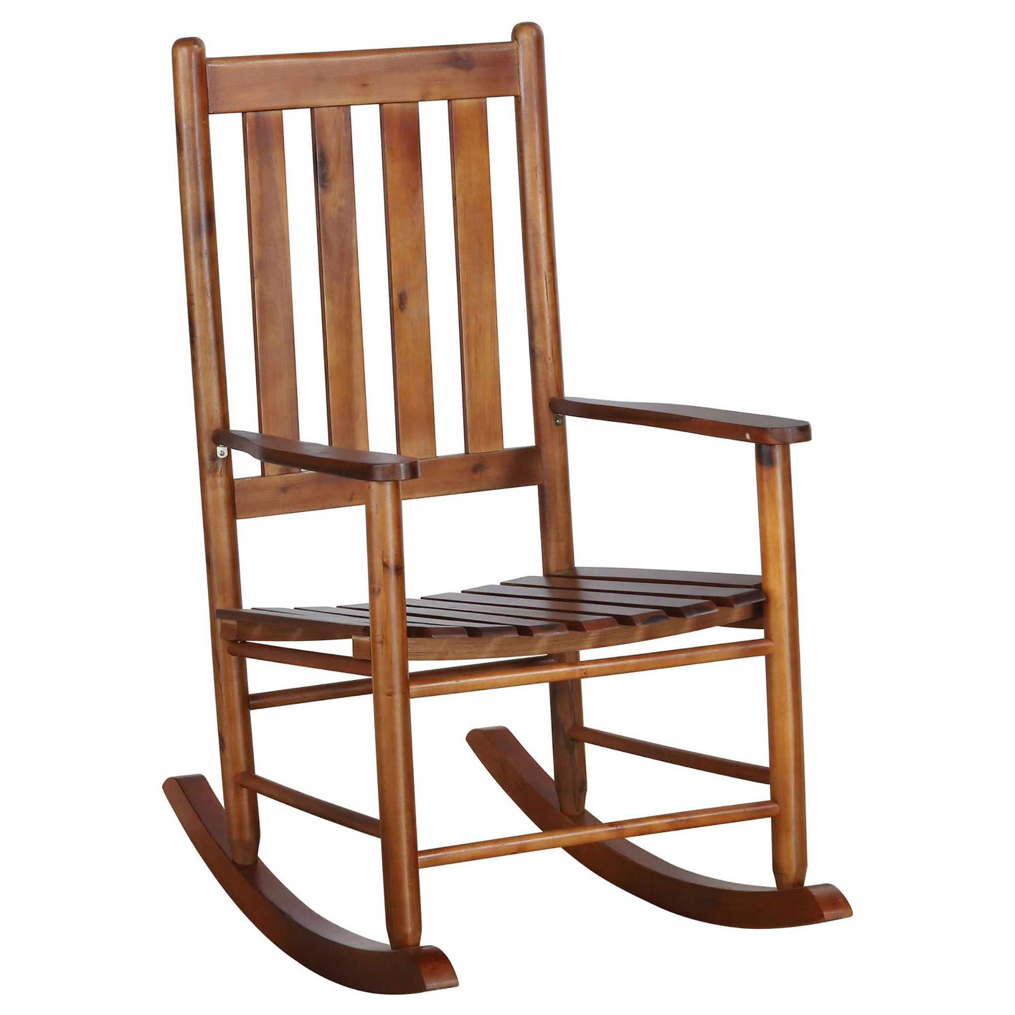 Golden Brown Slat Back Rocking Chair