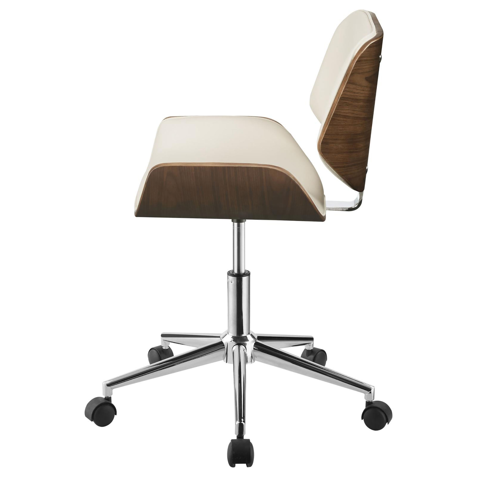 Ecru and Walnut Swivel Office Chair