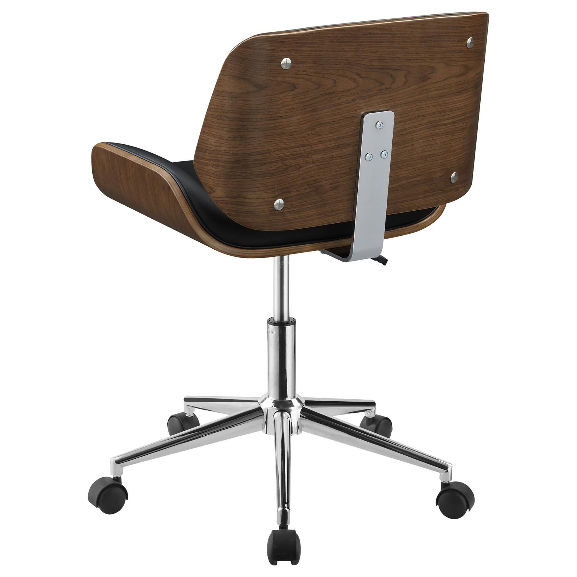 Black and Walnut Swivel Office Chair