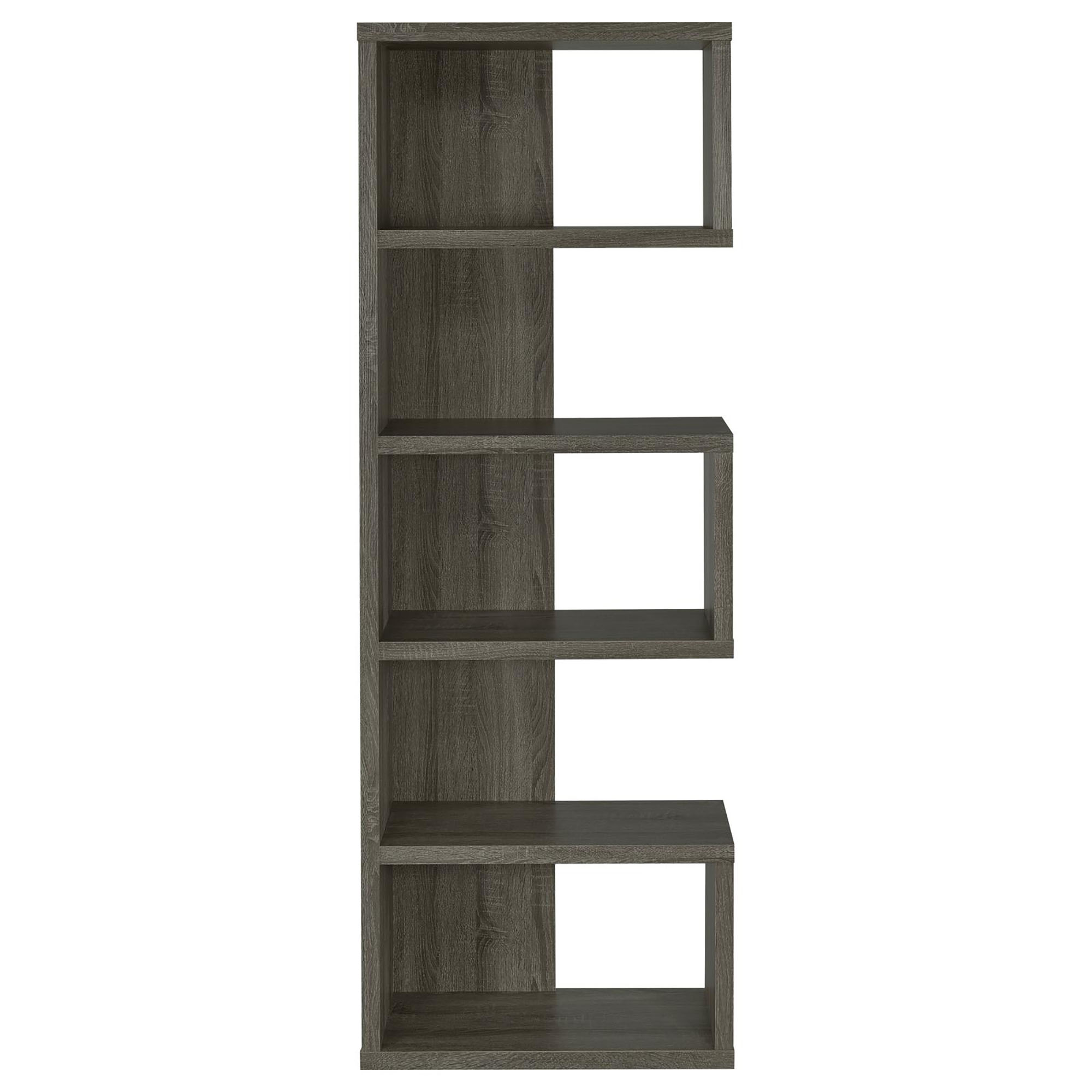 Woodley Weathered Grey 5-Shelf Bookcase