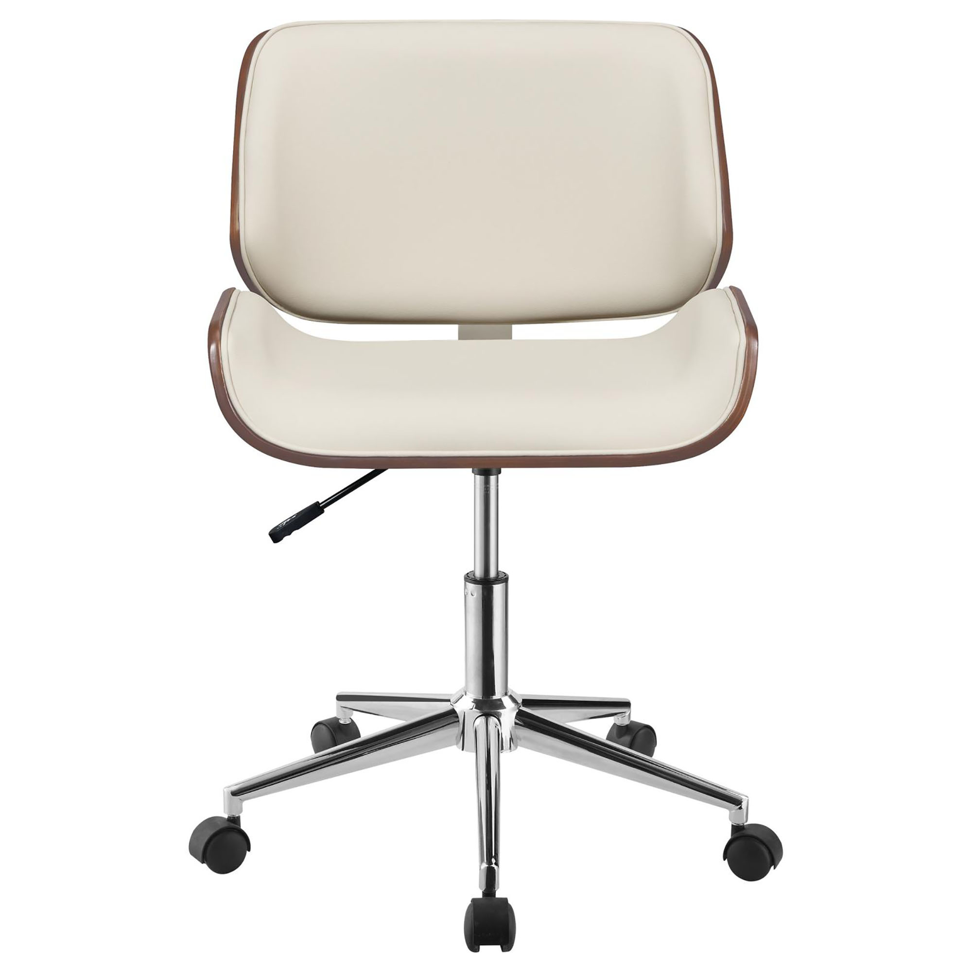 Ecru and Walnut Swivel Office Chair