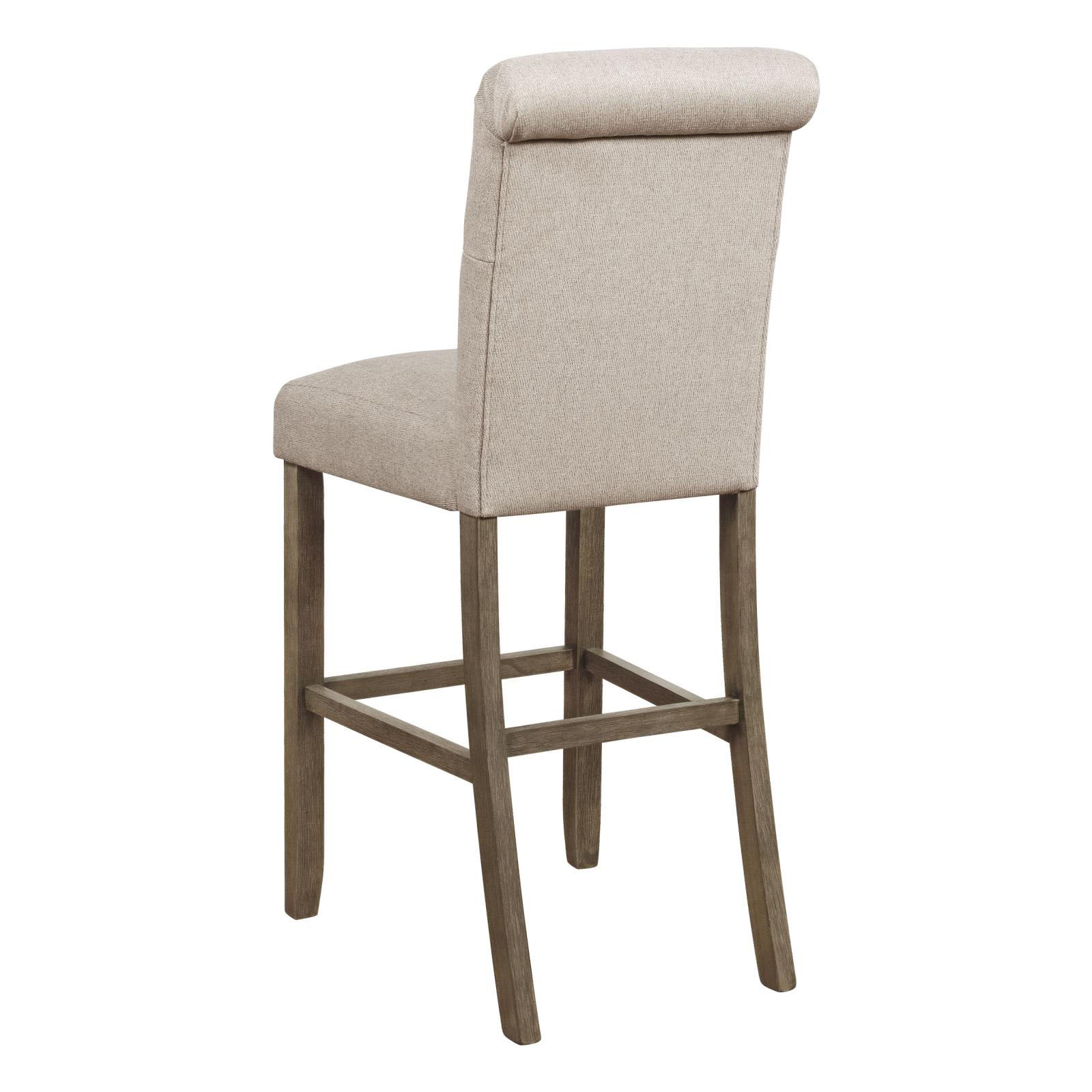 Beige and Rustic Brown Tufted Back Bar Stool (Set of 2)