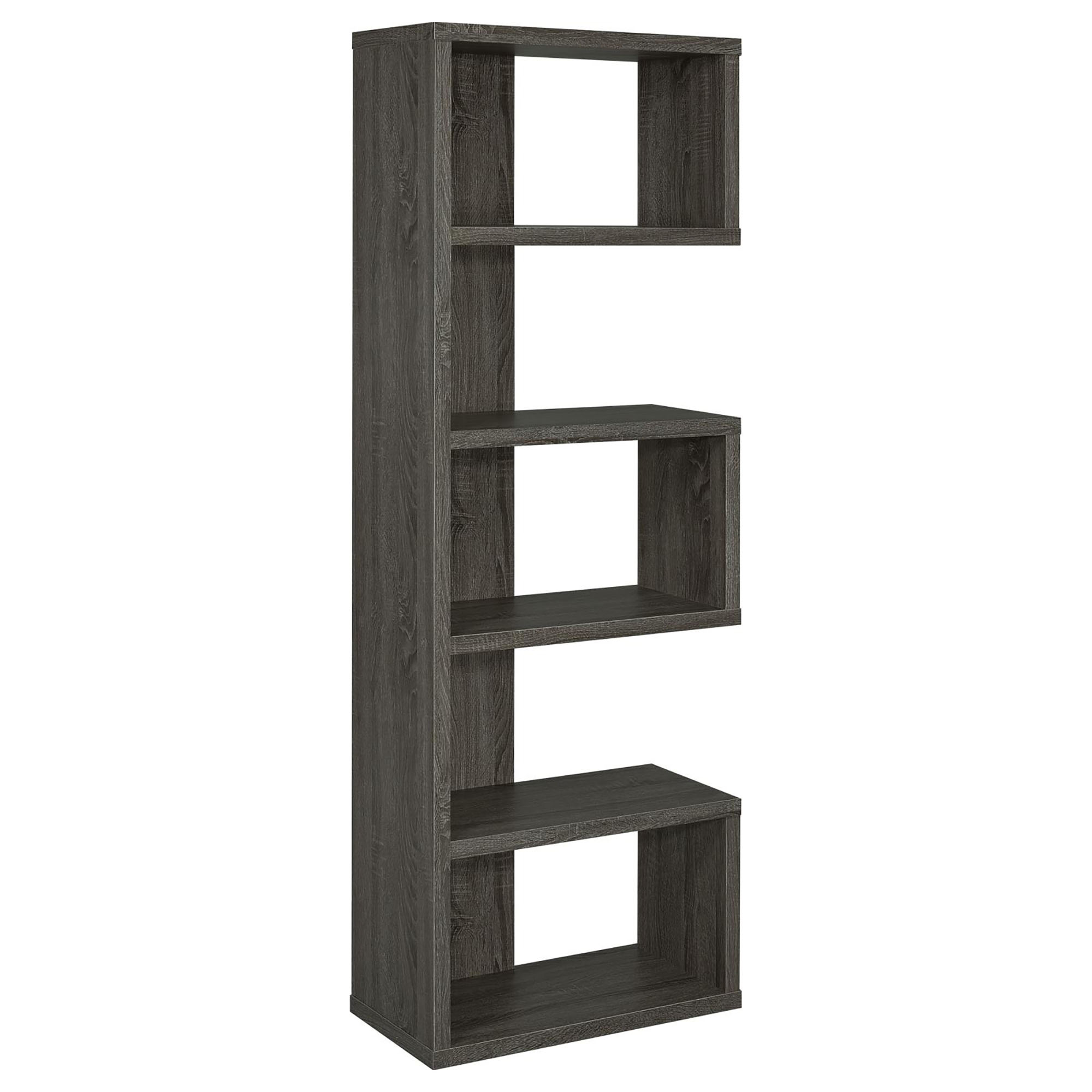 Woodley Weathered Grey 5-Shelf Bookcase