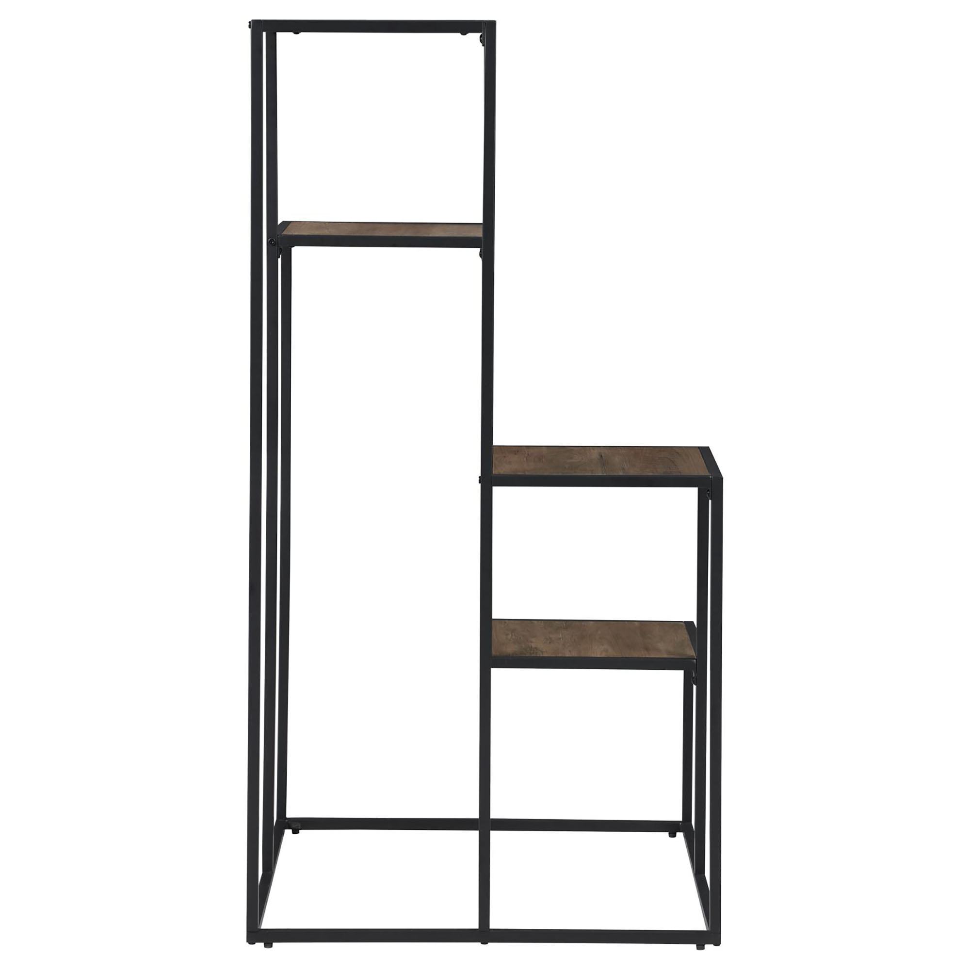 Rustic Brown and Black 4-Tier Display Shelf