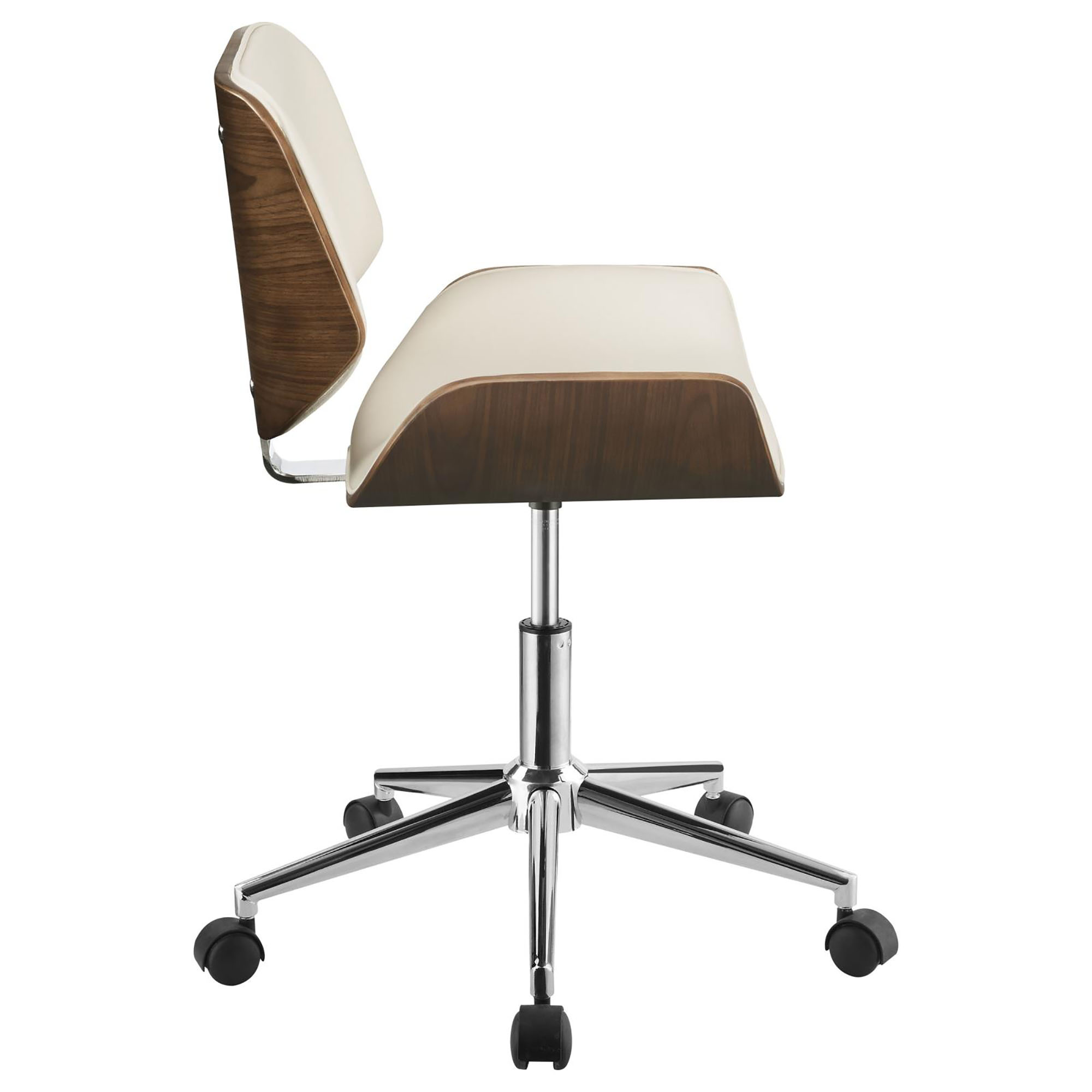 Ecru and Walnut Swivel Office Chair