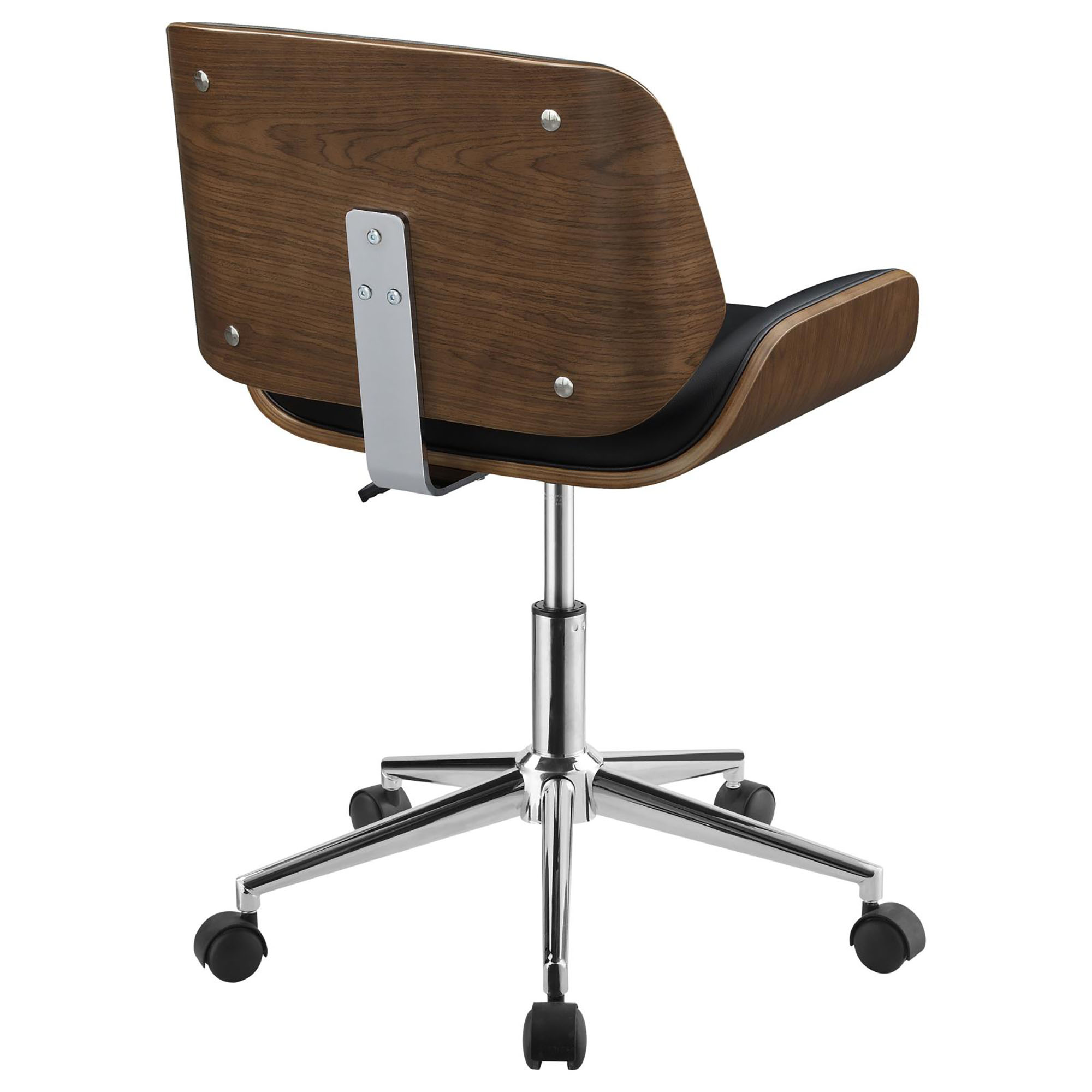 Black and Walnut Swivel Office Chair