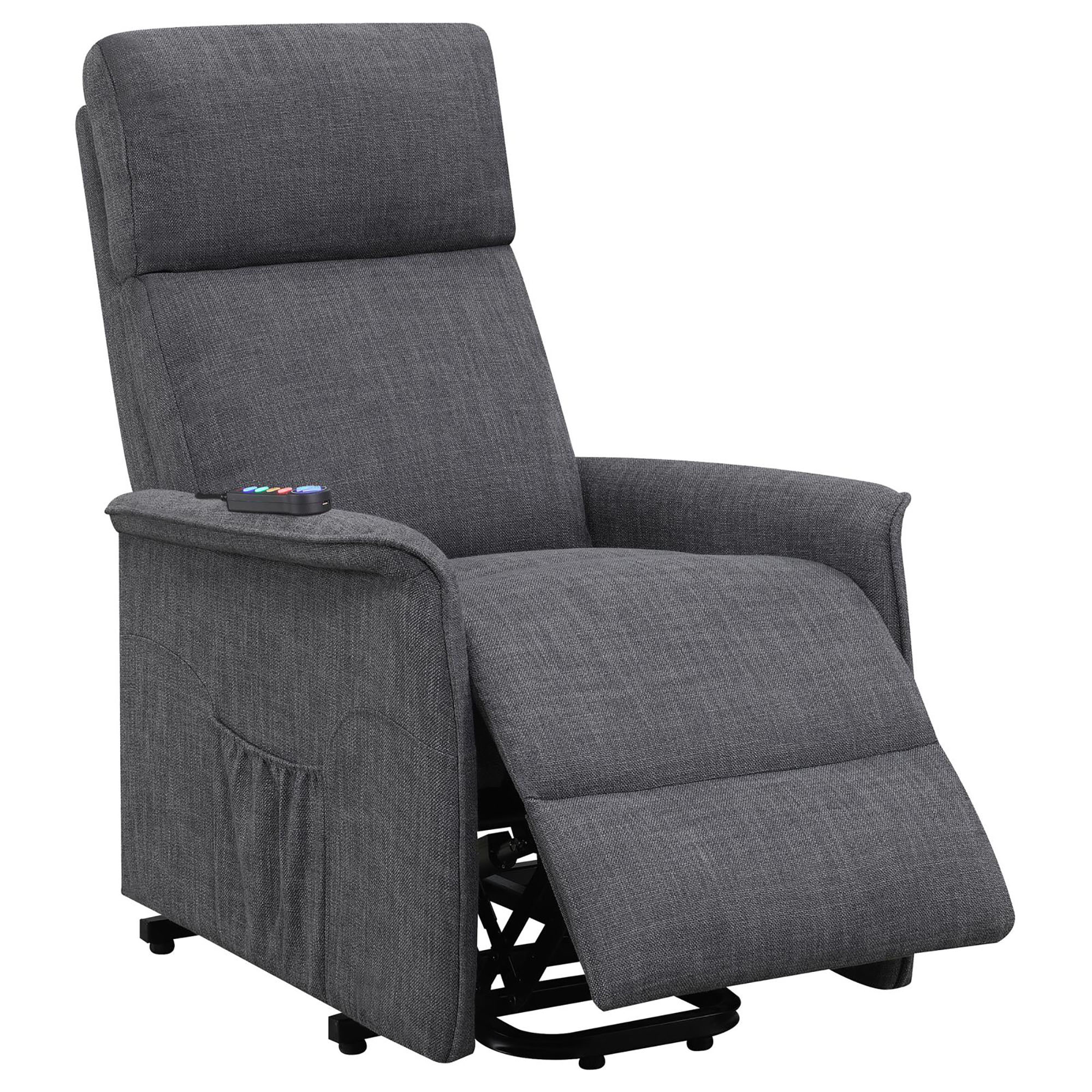 Charcoal Power Lift Recliner with Massage Function