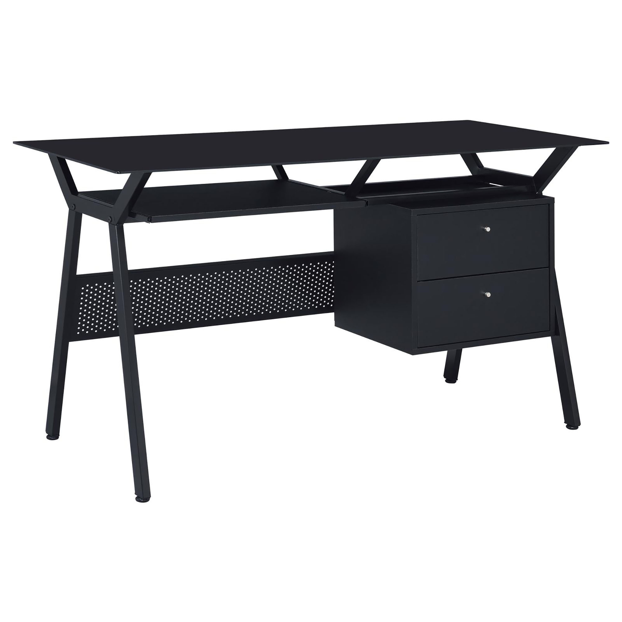 Black 2-Drawer Computer Desk