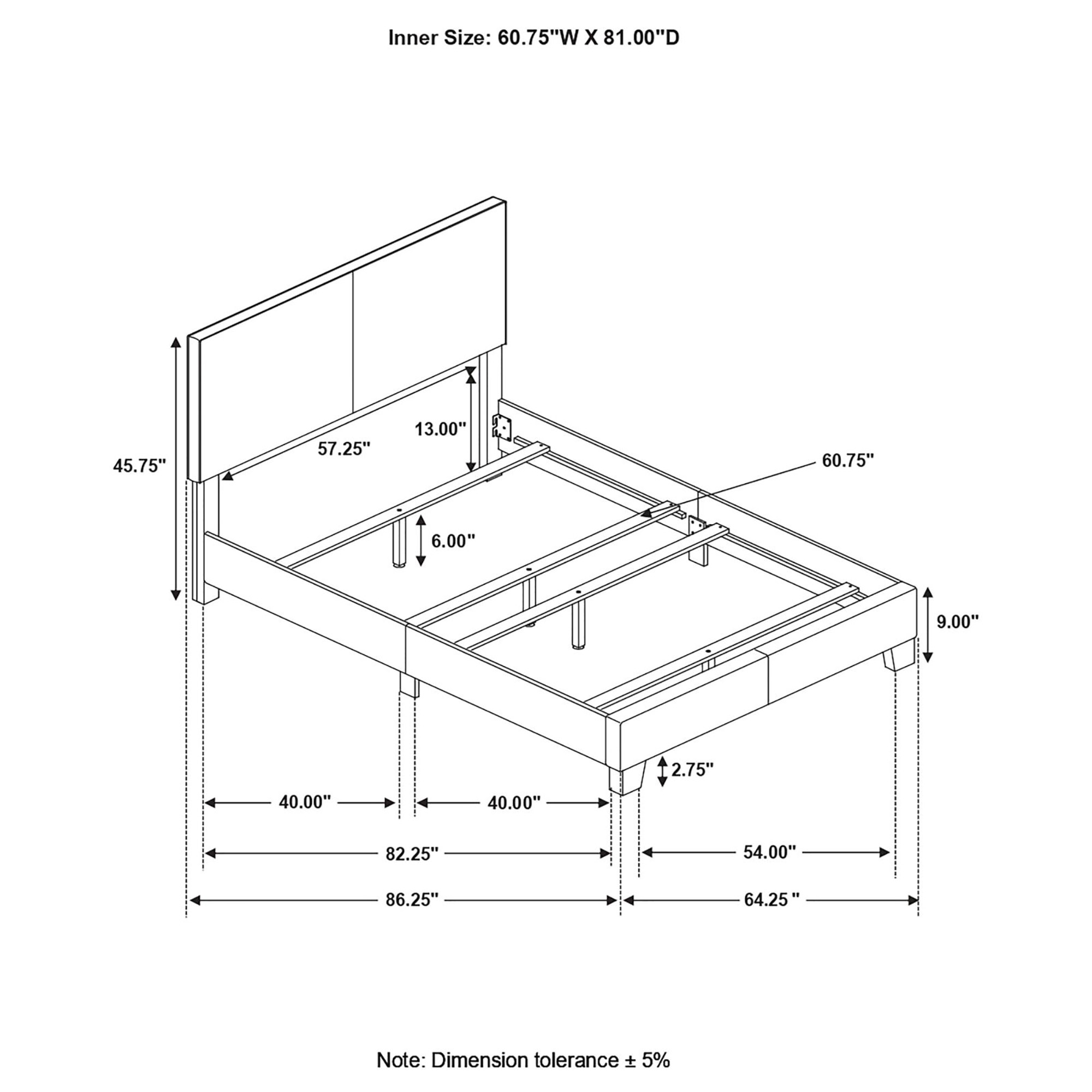 Brown Queen Panel Bed