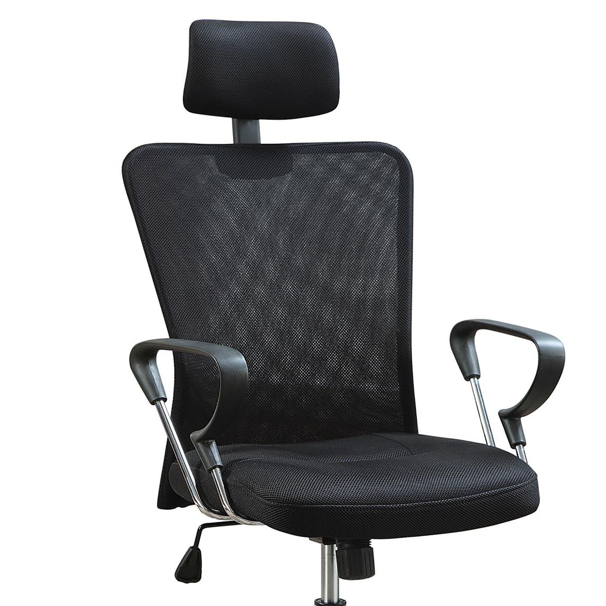 Black and Chrome Height Adjustable Office Chair with Casters