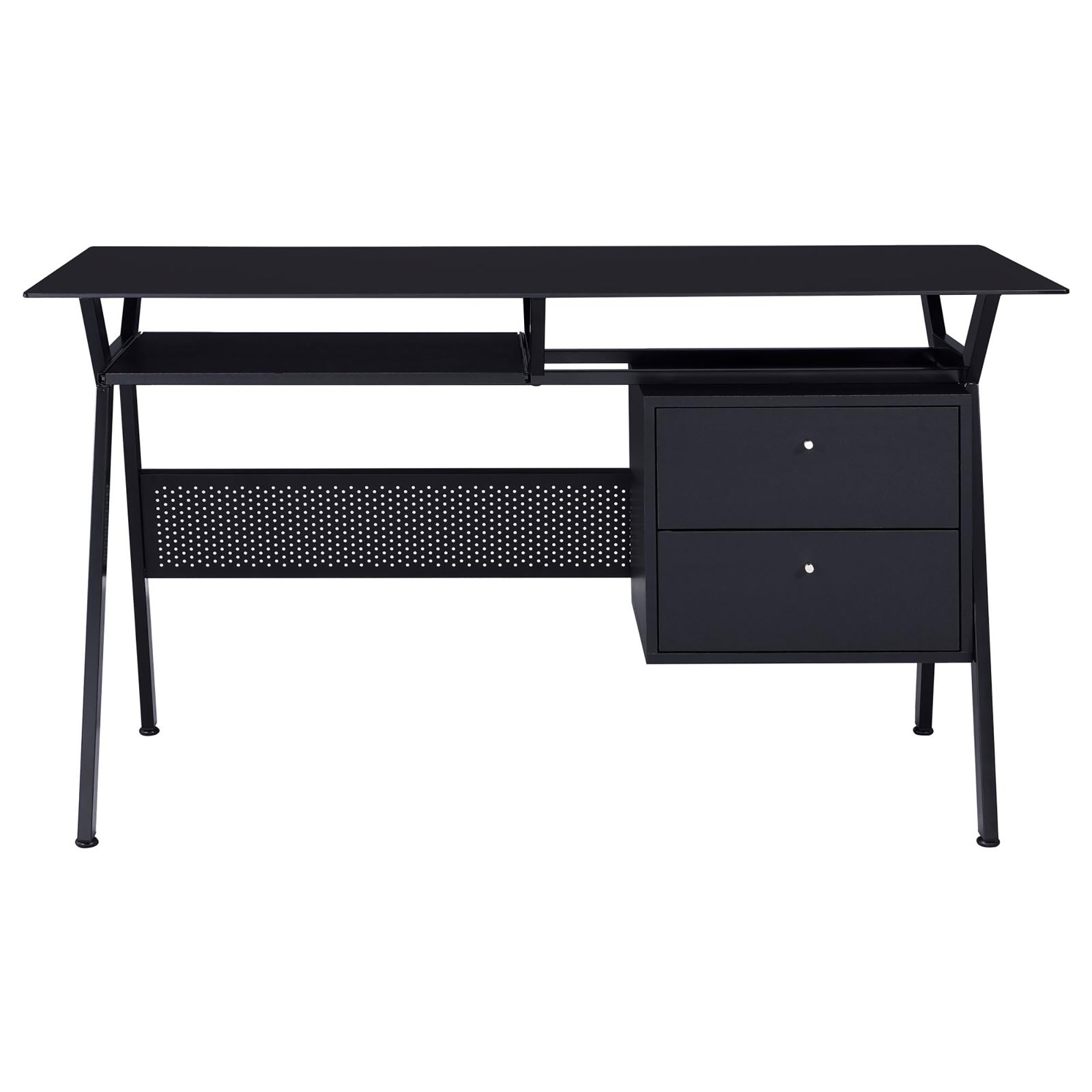 Black 2-Drawer Computer Desk