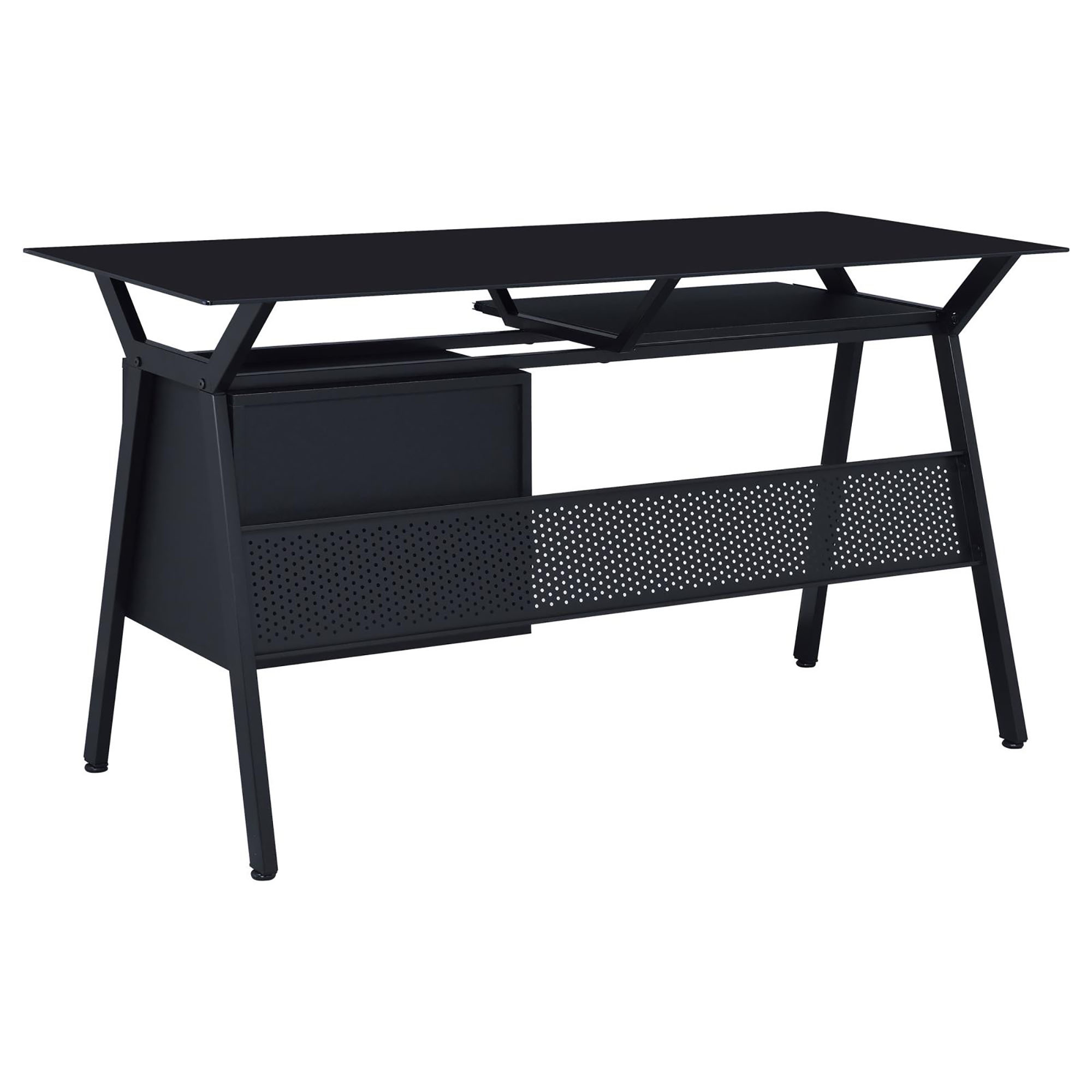 Black 2-Drawer Computer Desk