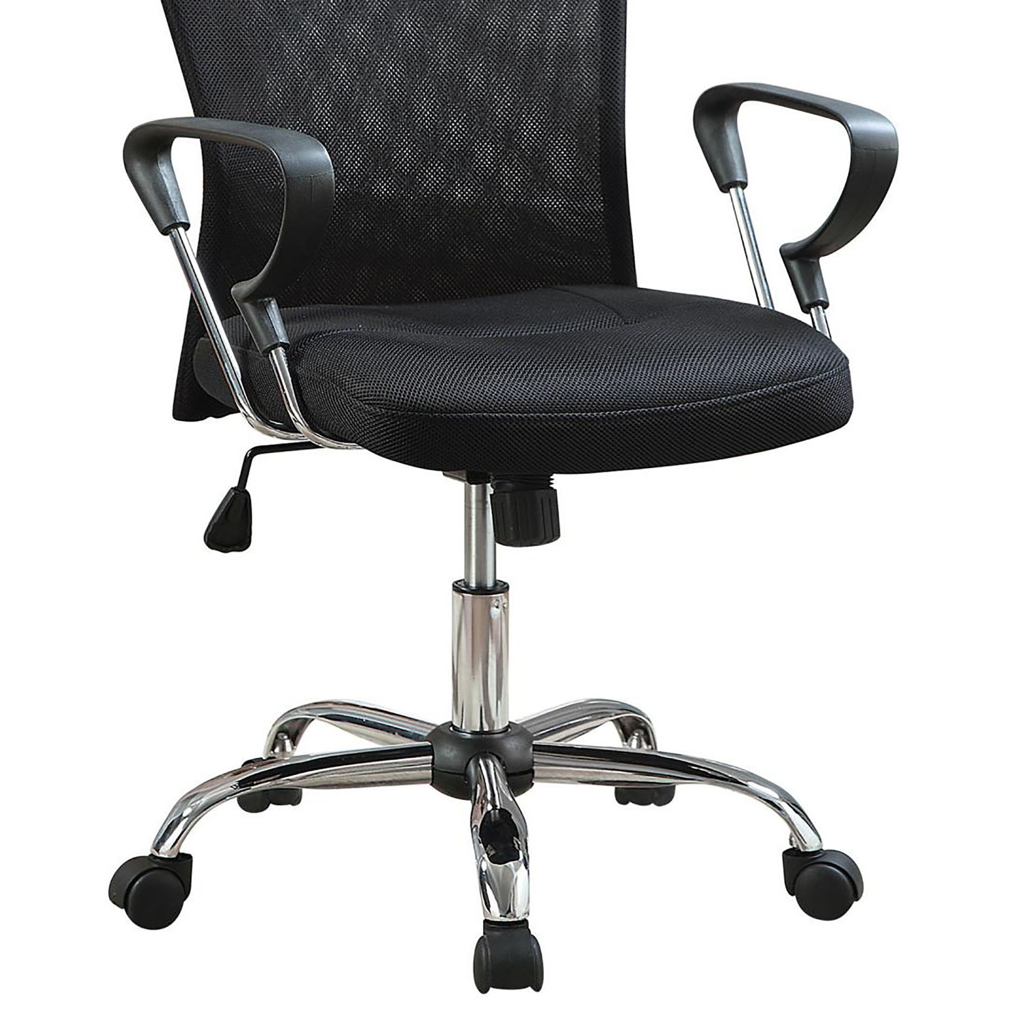 Black and Chrome Height Adjustable Office Chair with Casters