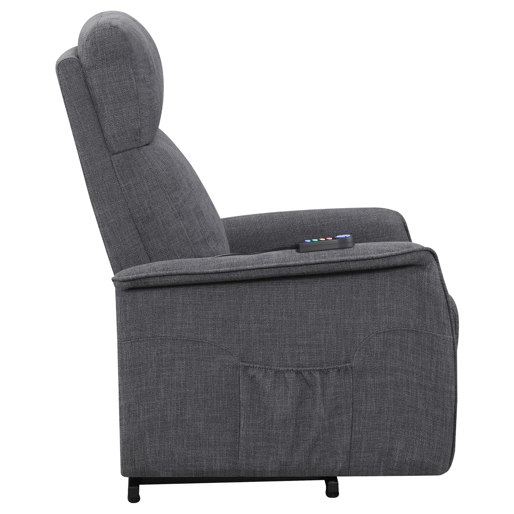 Charcoal Power Lift Recliner with Massage Function