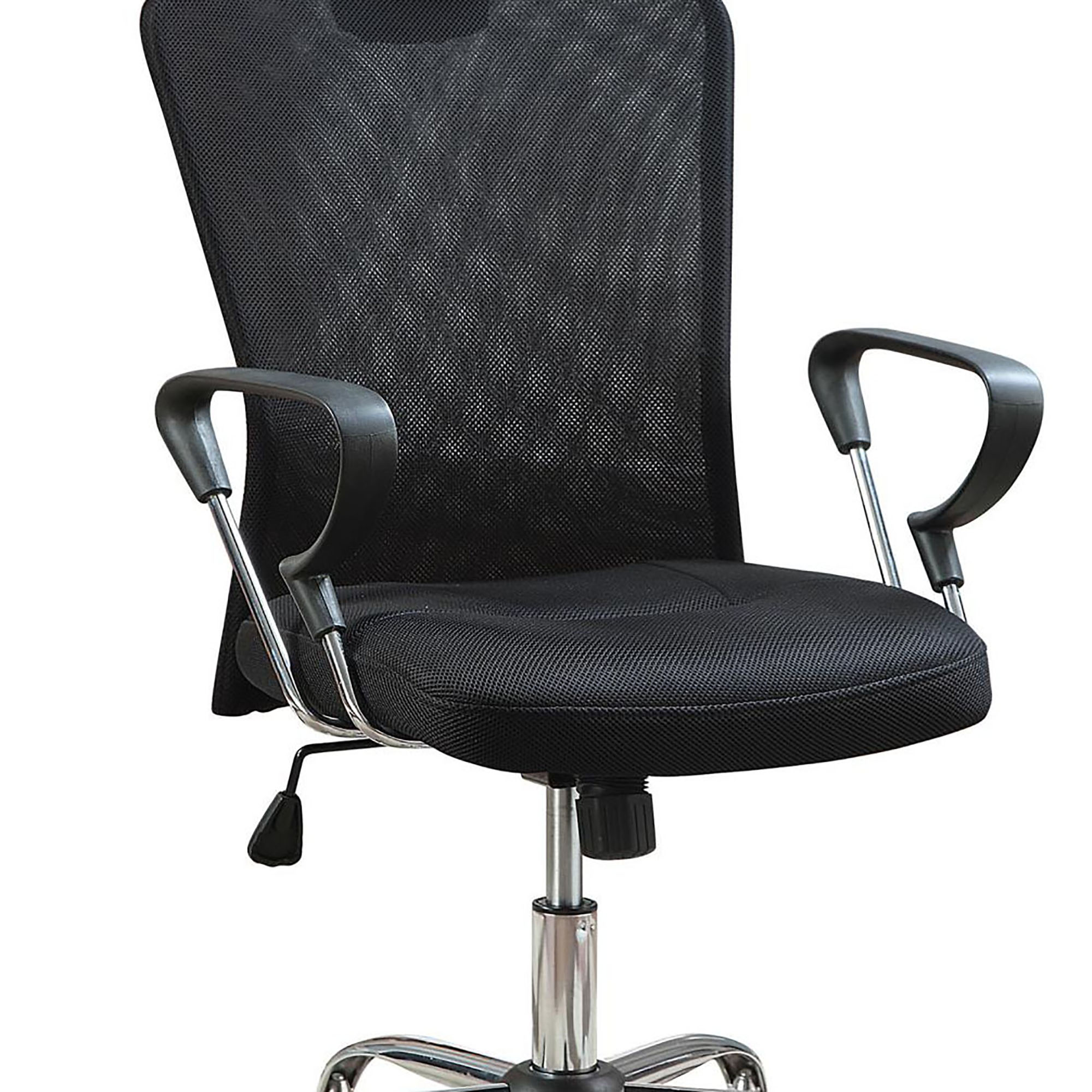 Black and Chrome Height Adjustable Office Chair with Casters