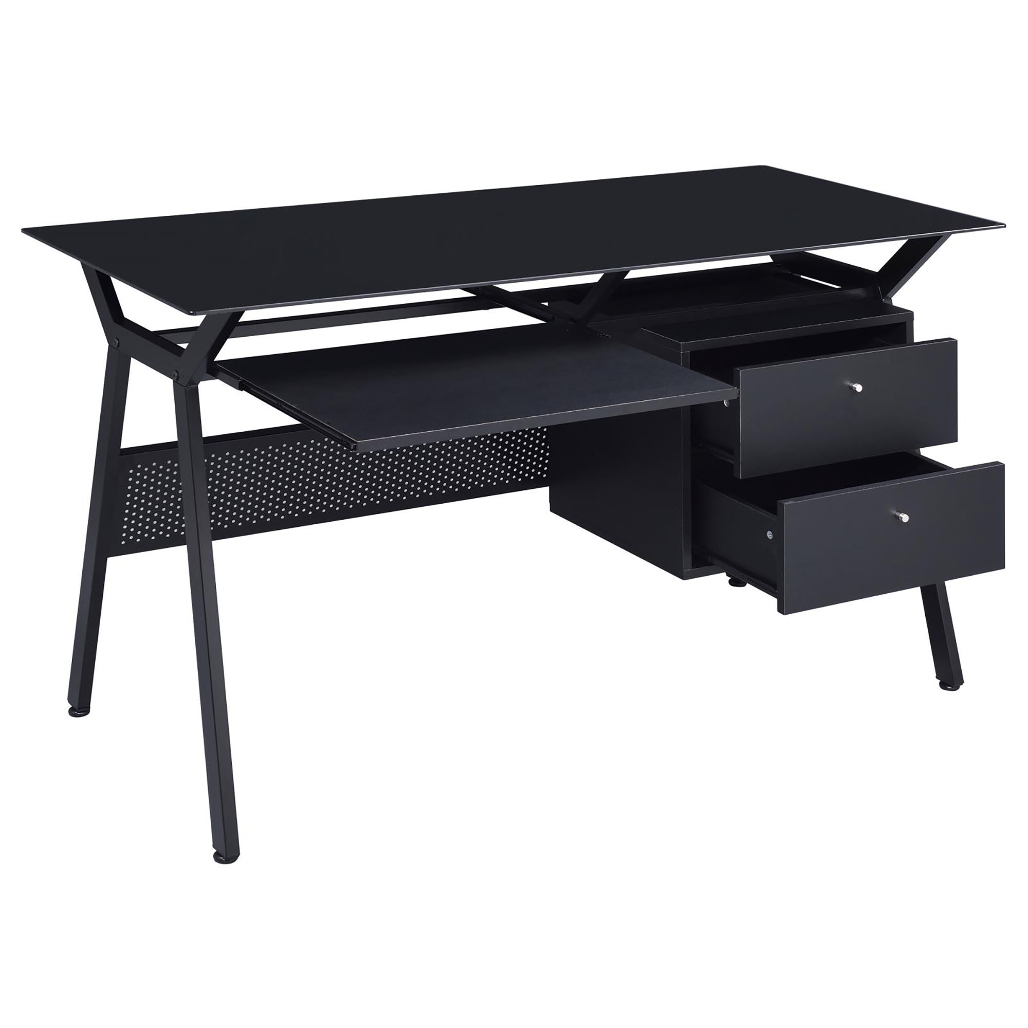 Black 2-Drawer Computer Desk