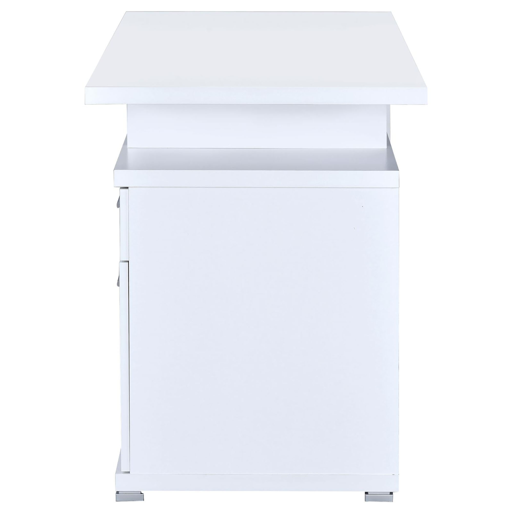 White 2-Drawer Reversible Office Desk