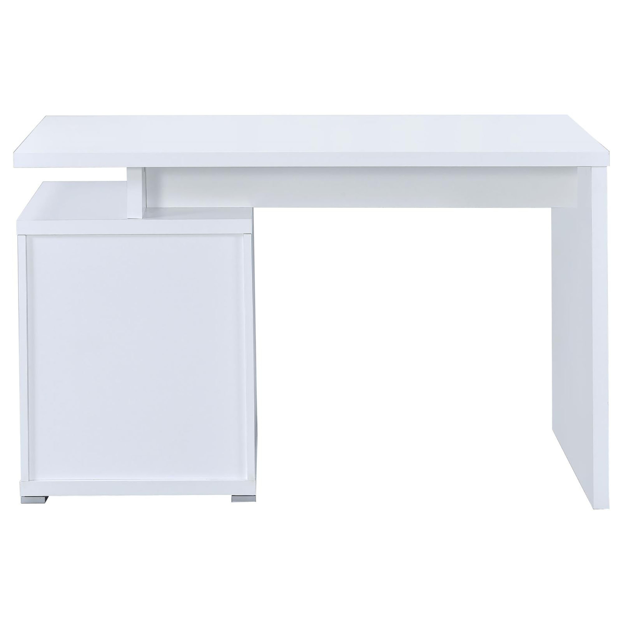 White 2-Drawer Reversible Office Desk