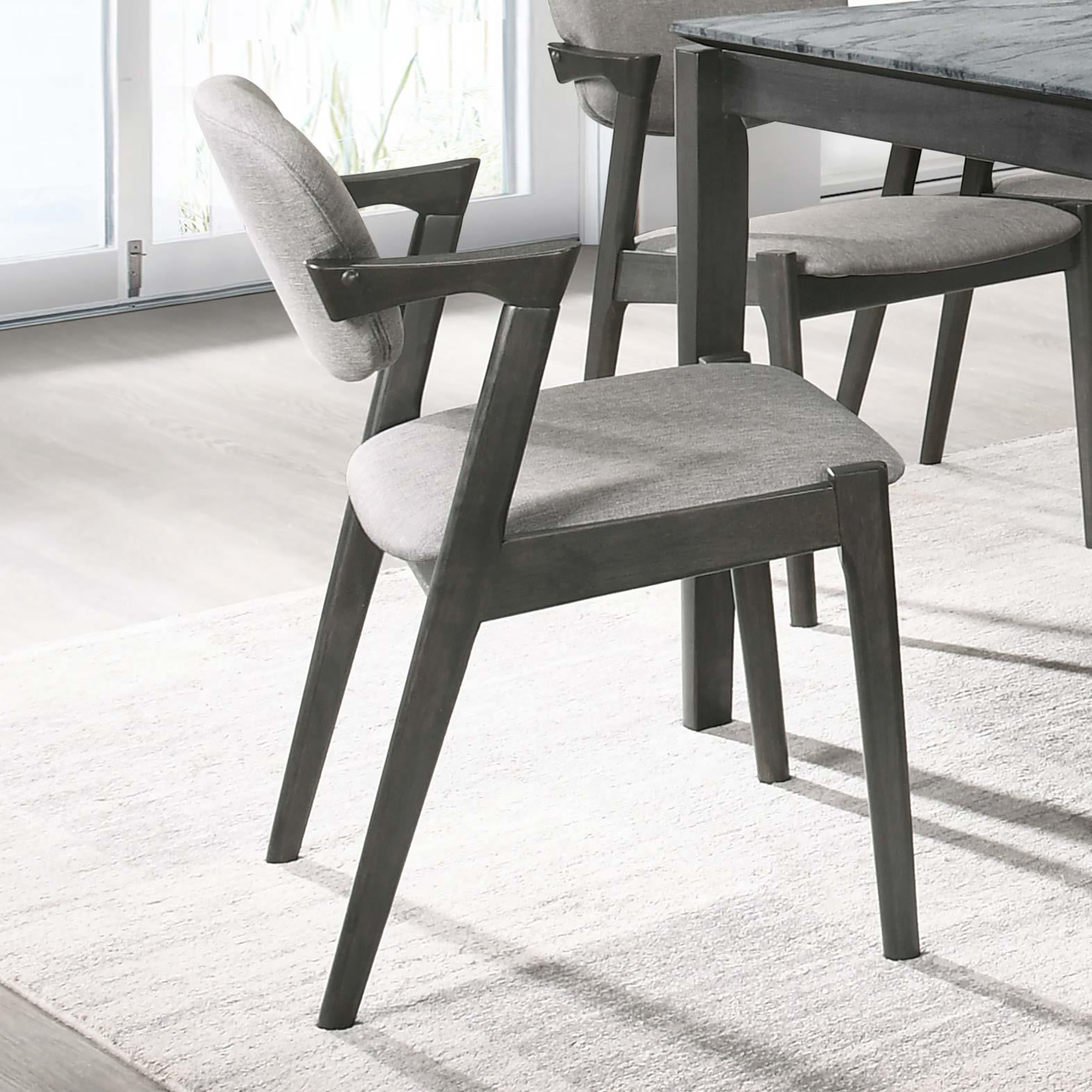 Brown Grey and Black Dining Chair (Set of 2)