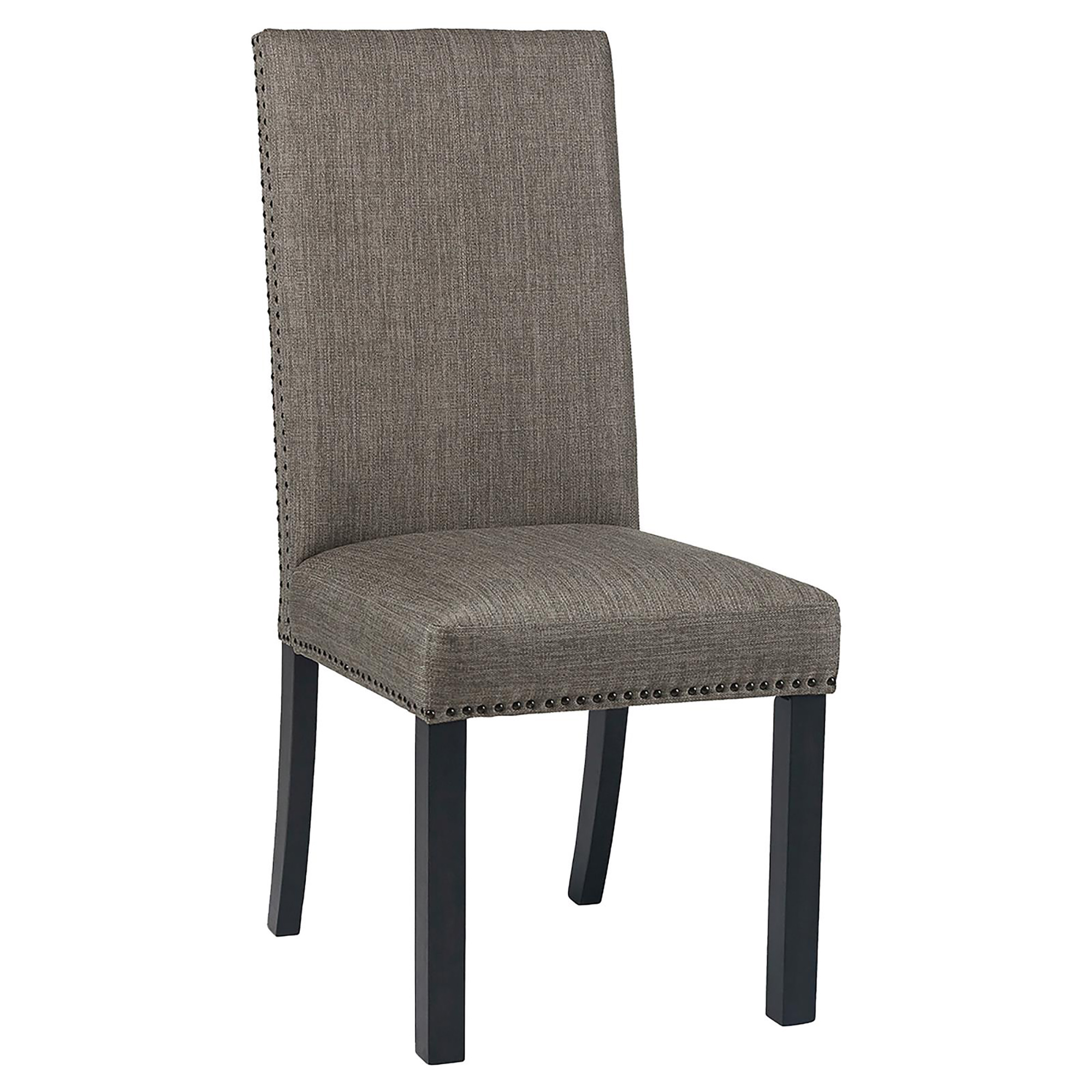 Grey and Black Upholestered Parson Chair (Set of 2)