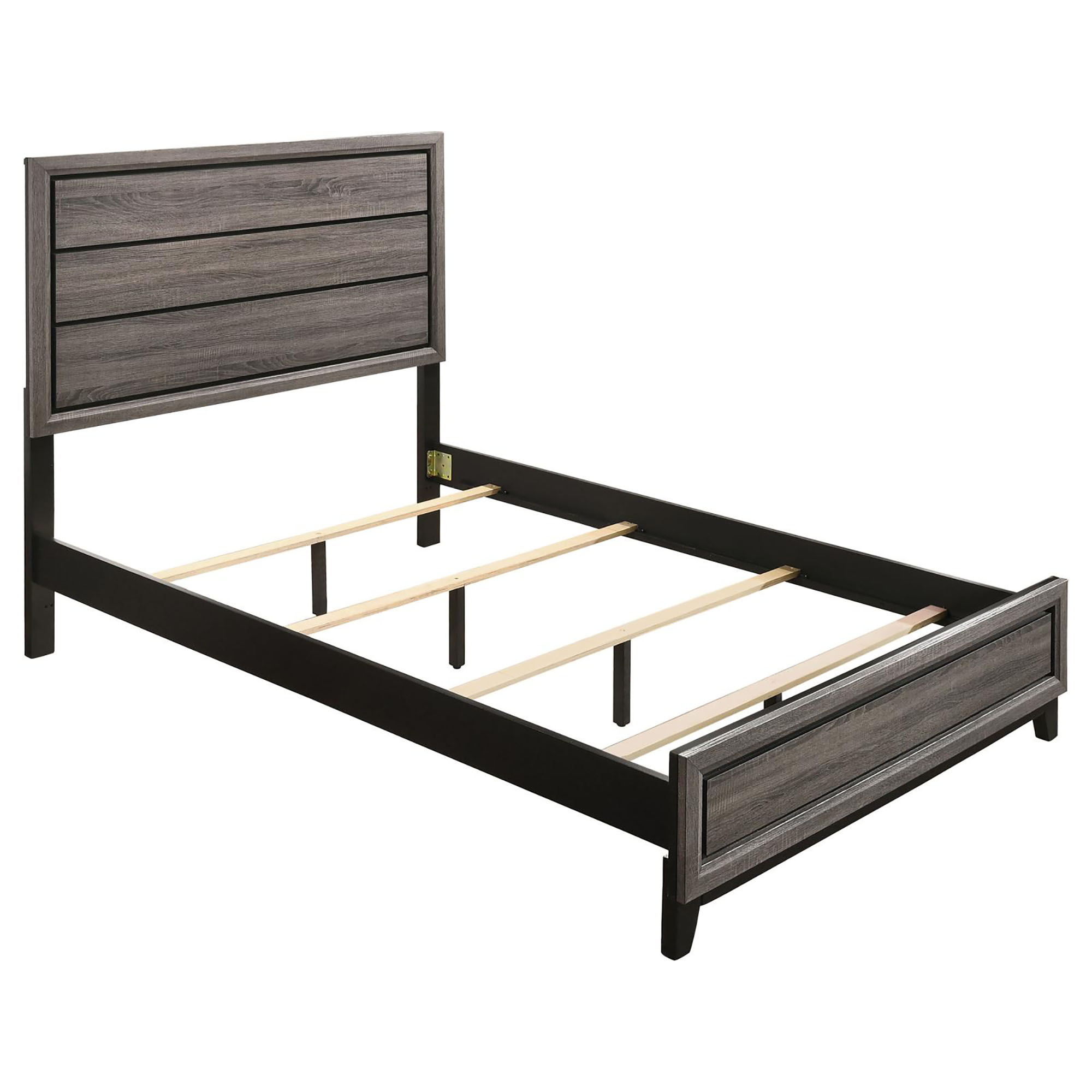 Rustic Grey Oak Queen Panel Bed