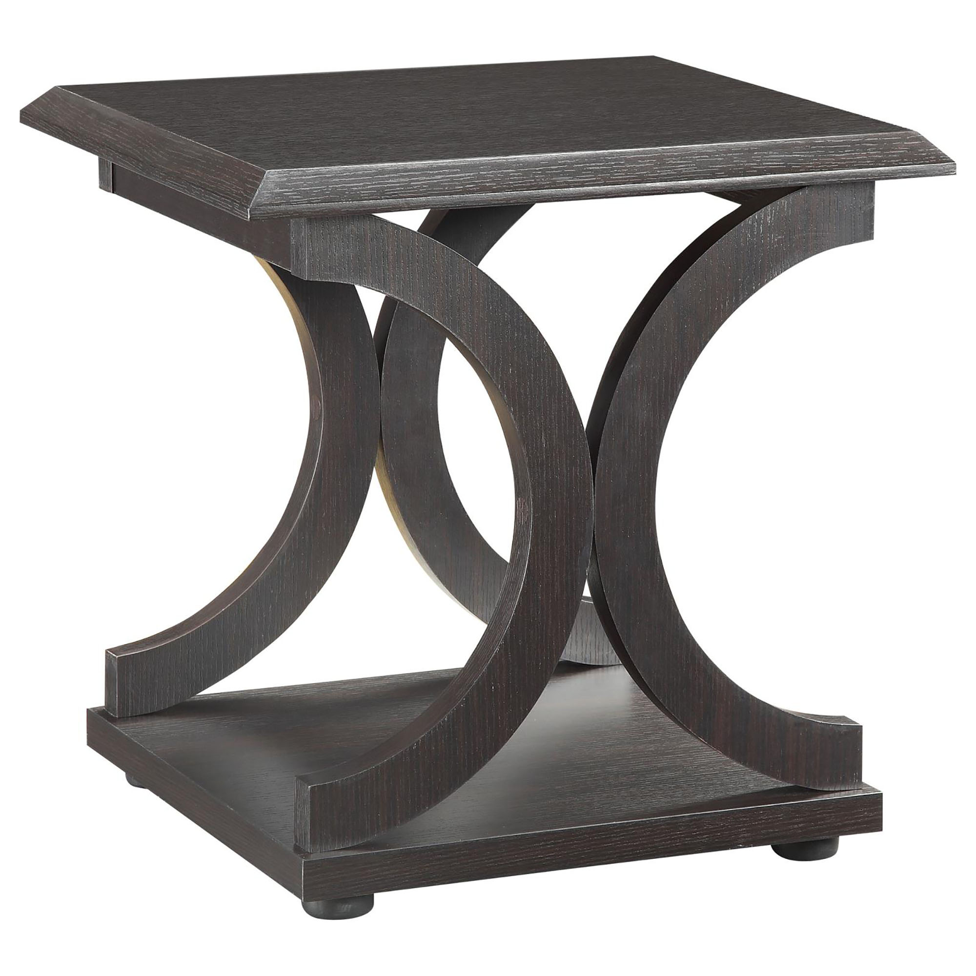 Cappuccino C-shaped End Table