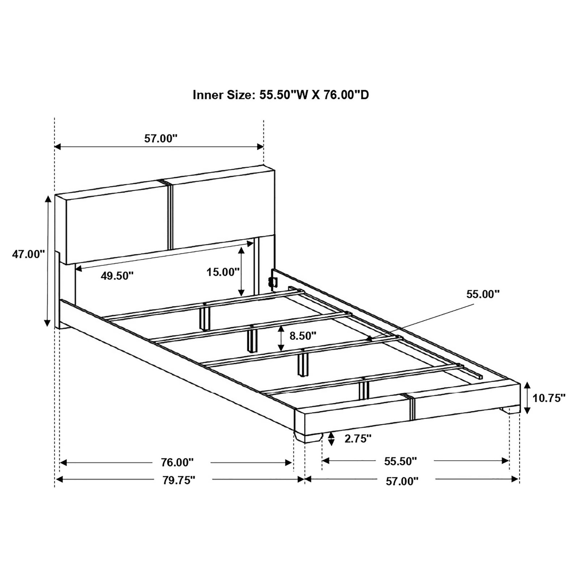 Black Full Panel Bed