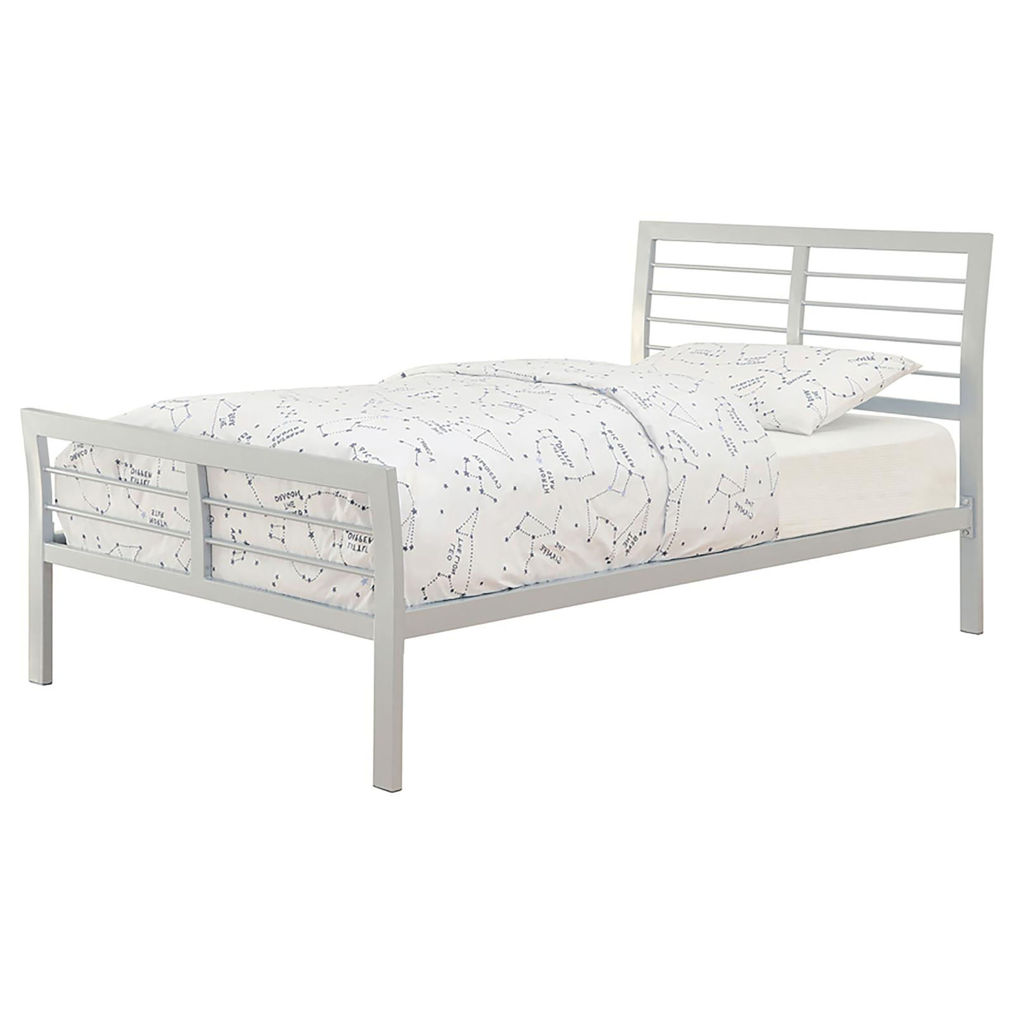 Silver Twin Metal Bed