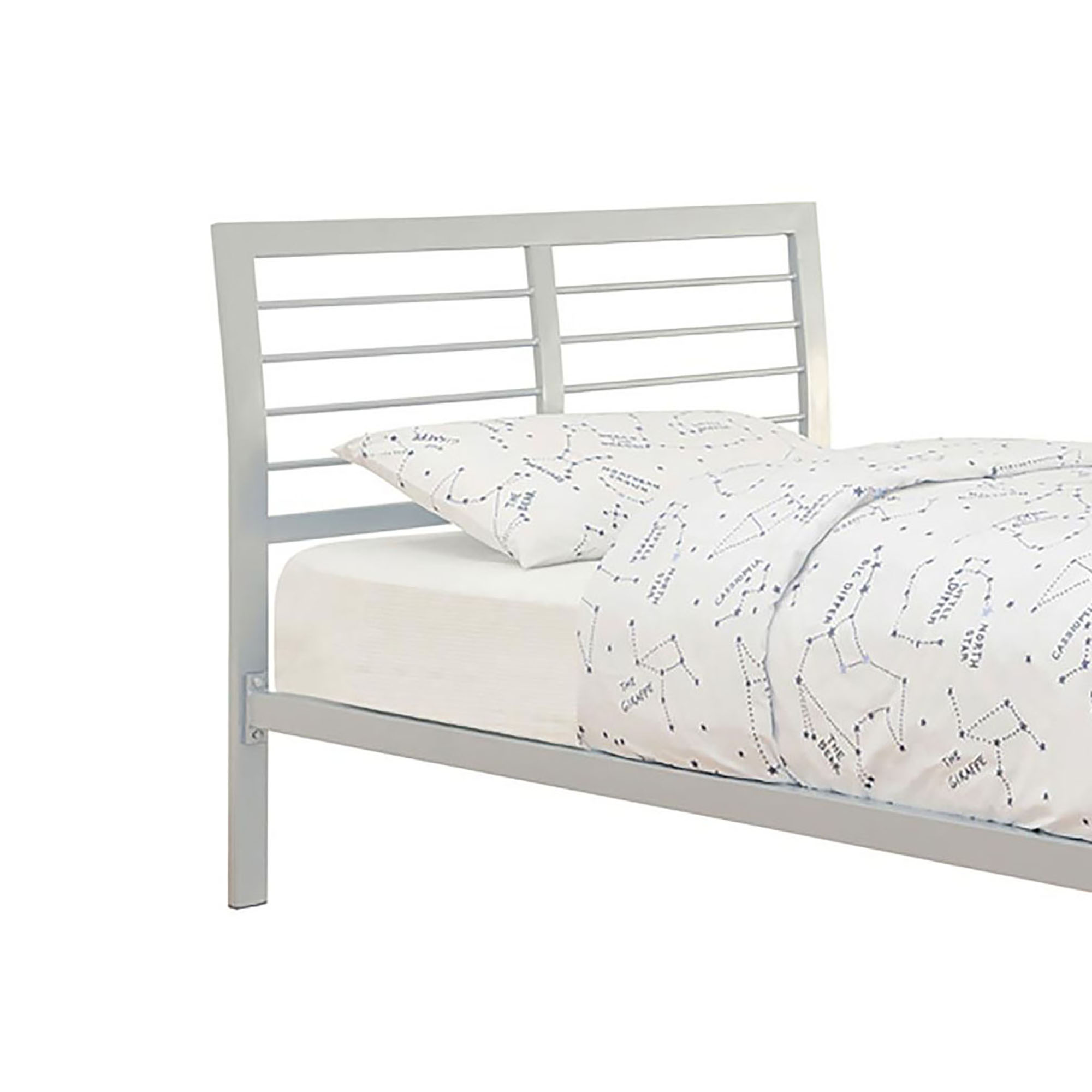 Silver Twin Metal Bed