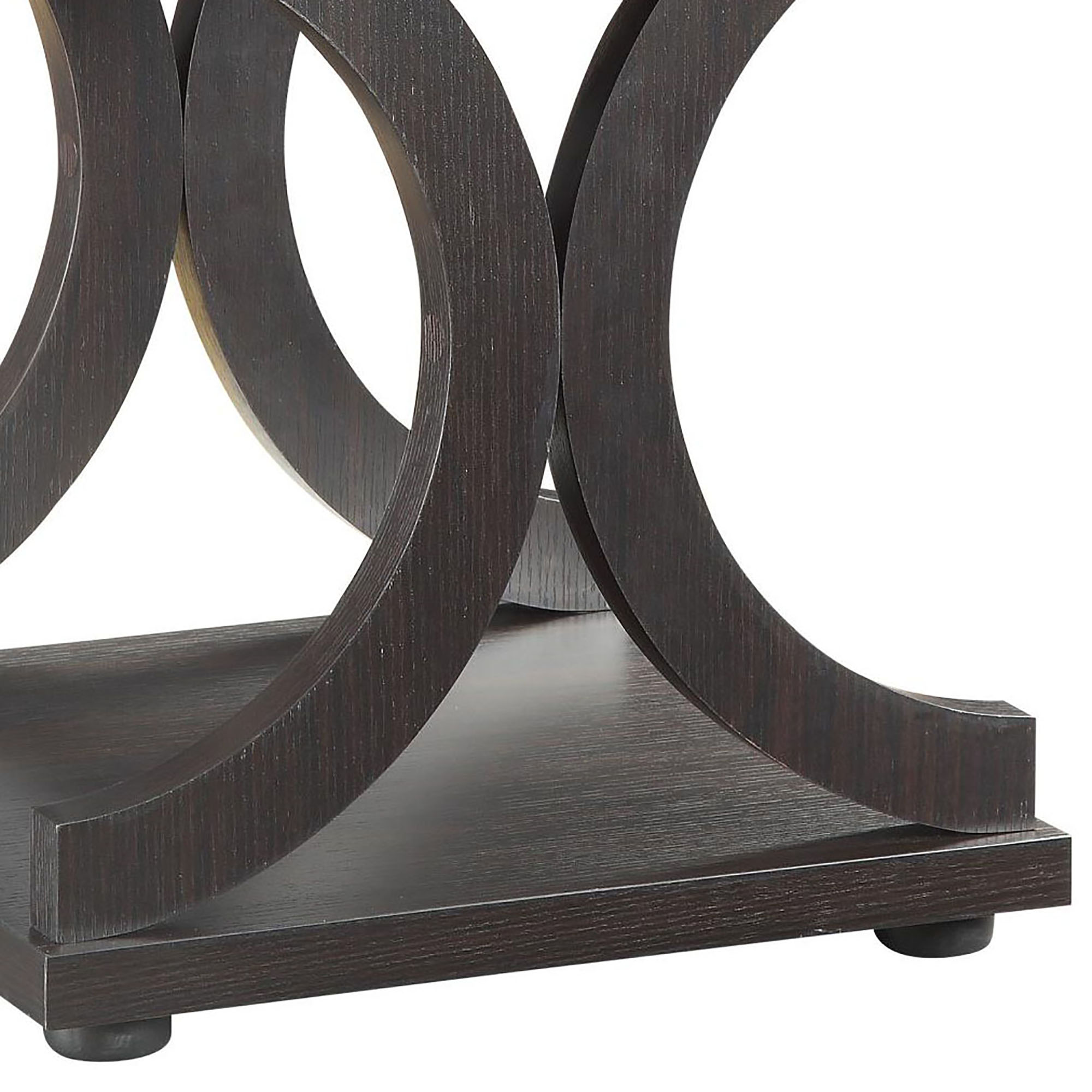 Cappuccino C-shaped End Table