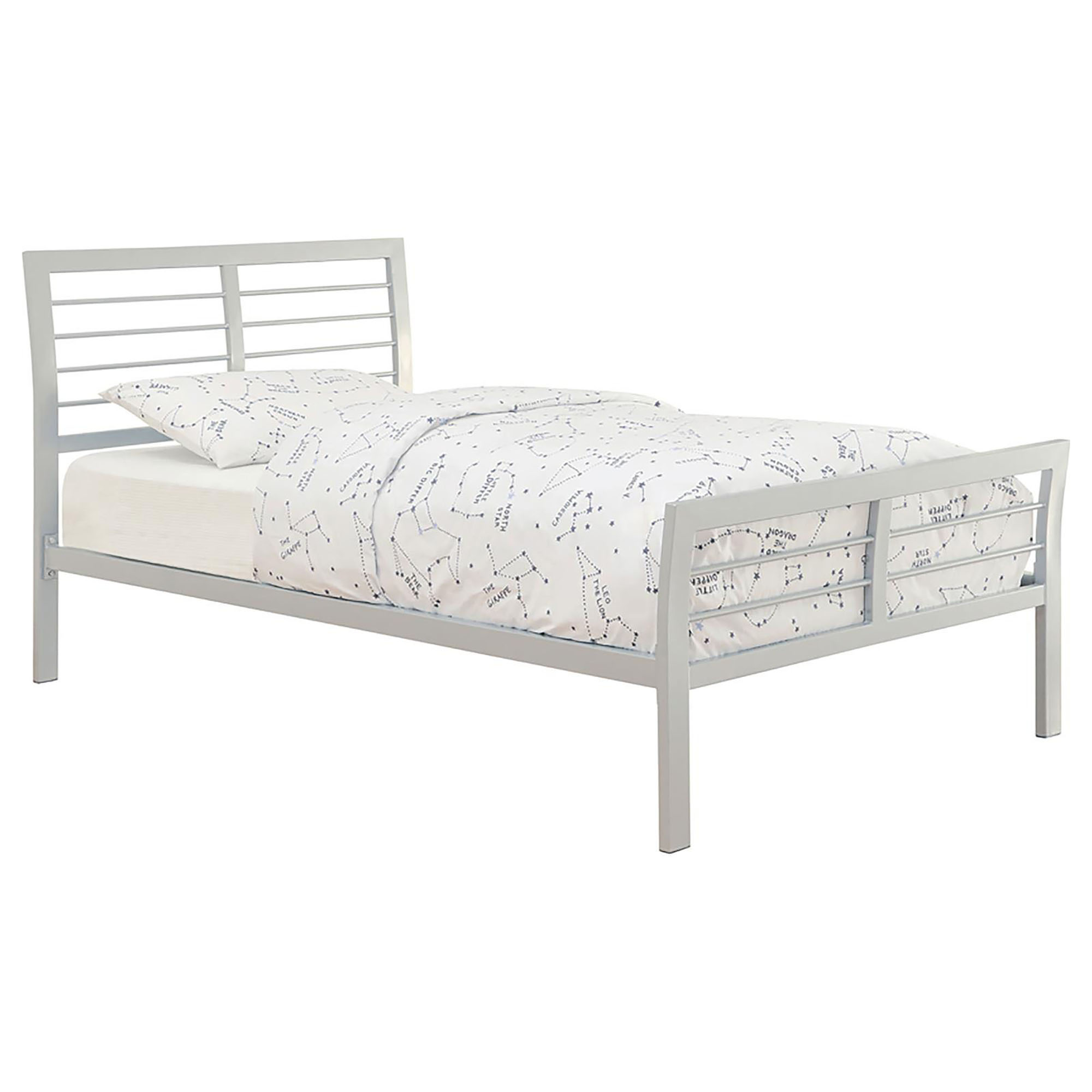 Silver Twin Metal Bed