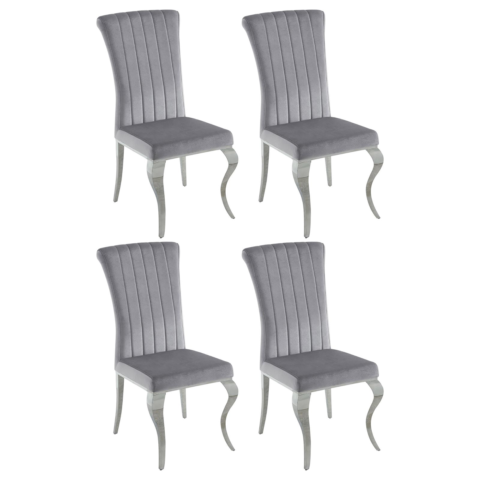 Grey Upholstered Side Chairs (Set of 4)