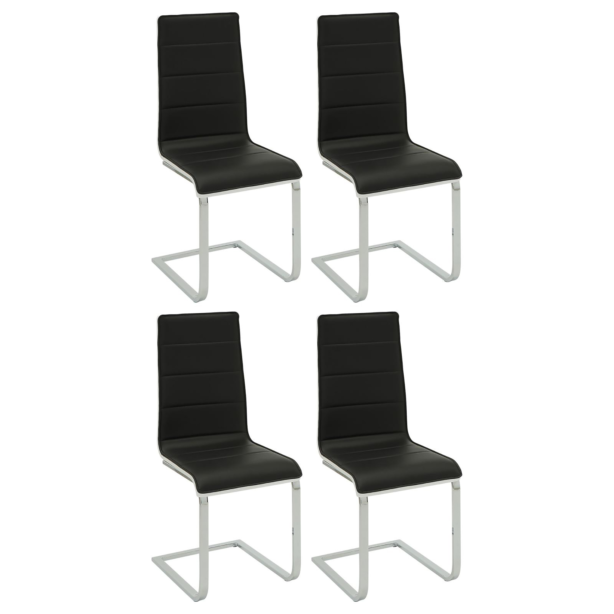 Black Upholstered Dining Chairs (Set of 4)