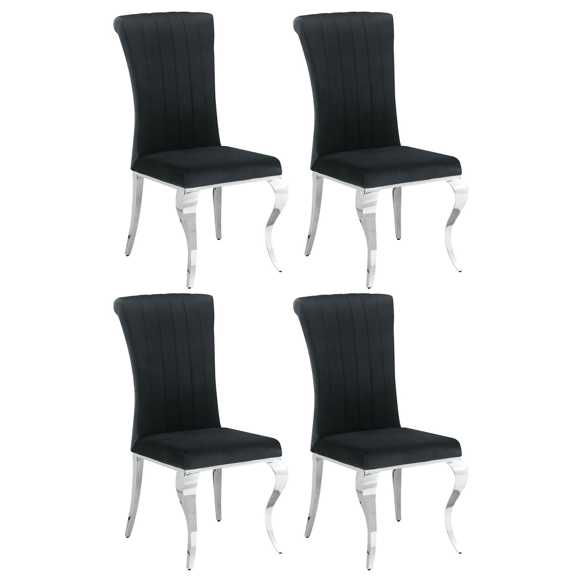 Black Upholstered Side Chairs (Set of 4)