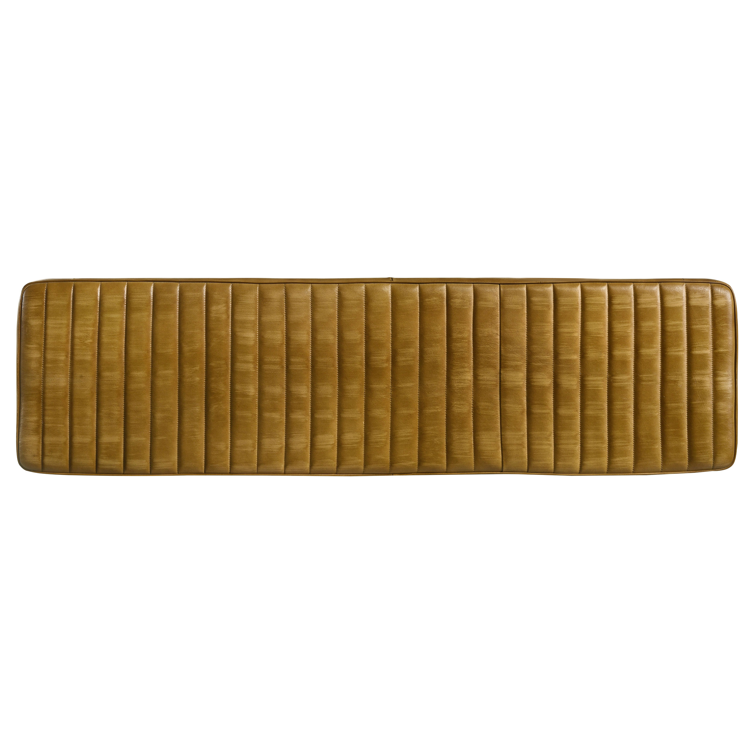 Camel and Black Tufted Cushion Side Bench