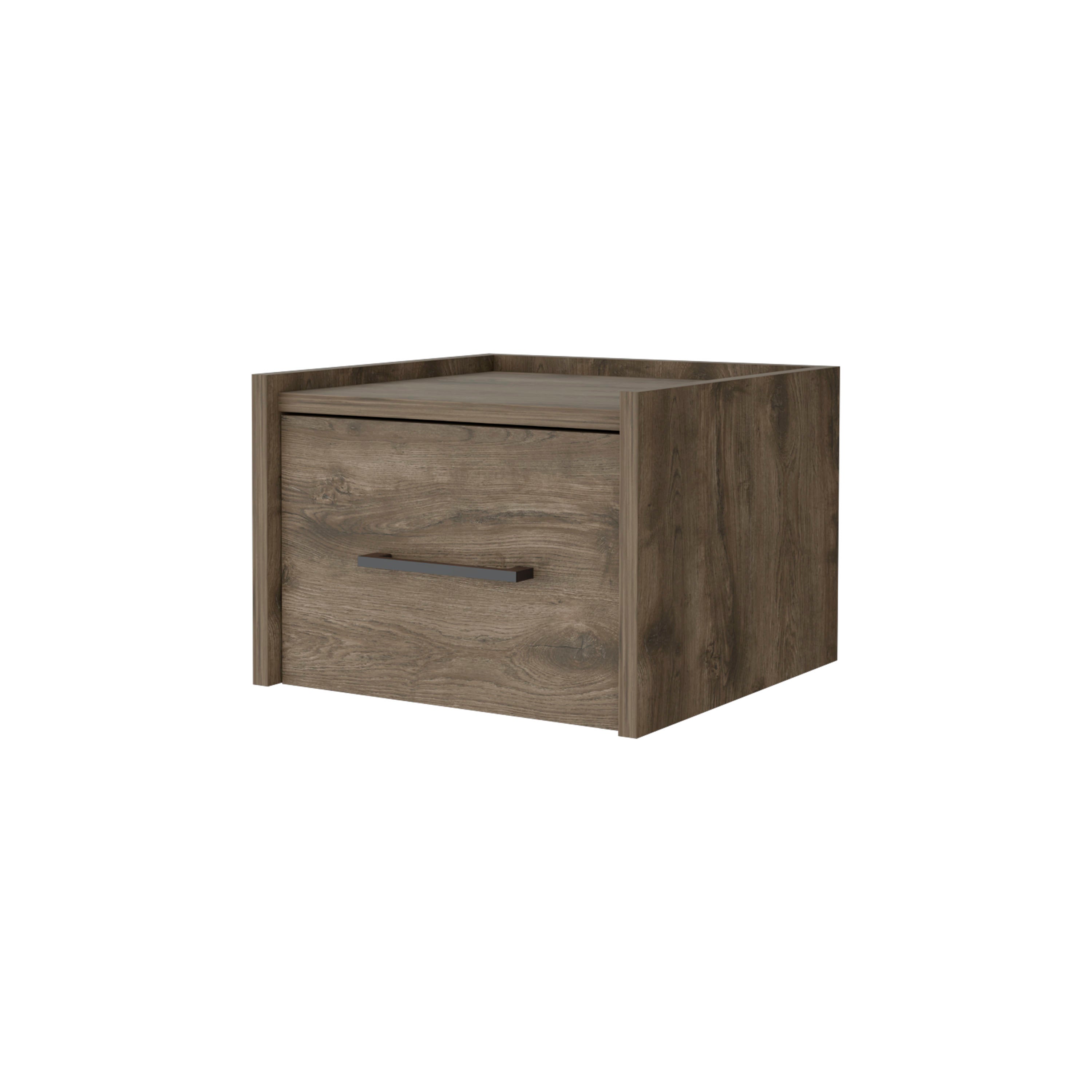 Dark Brown Wall-Mounted Floating Nightstand