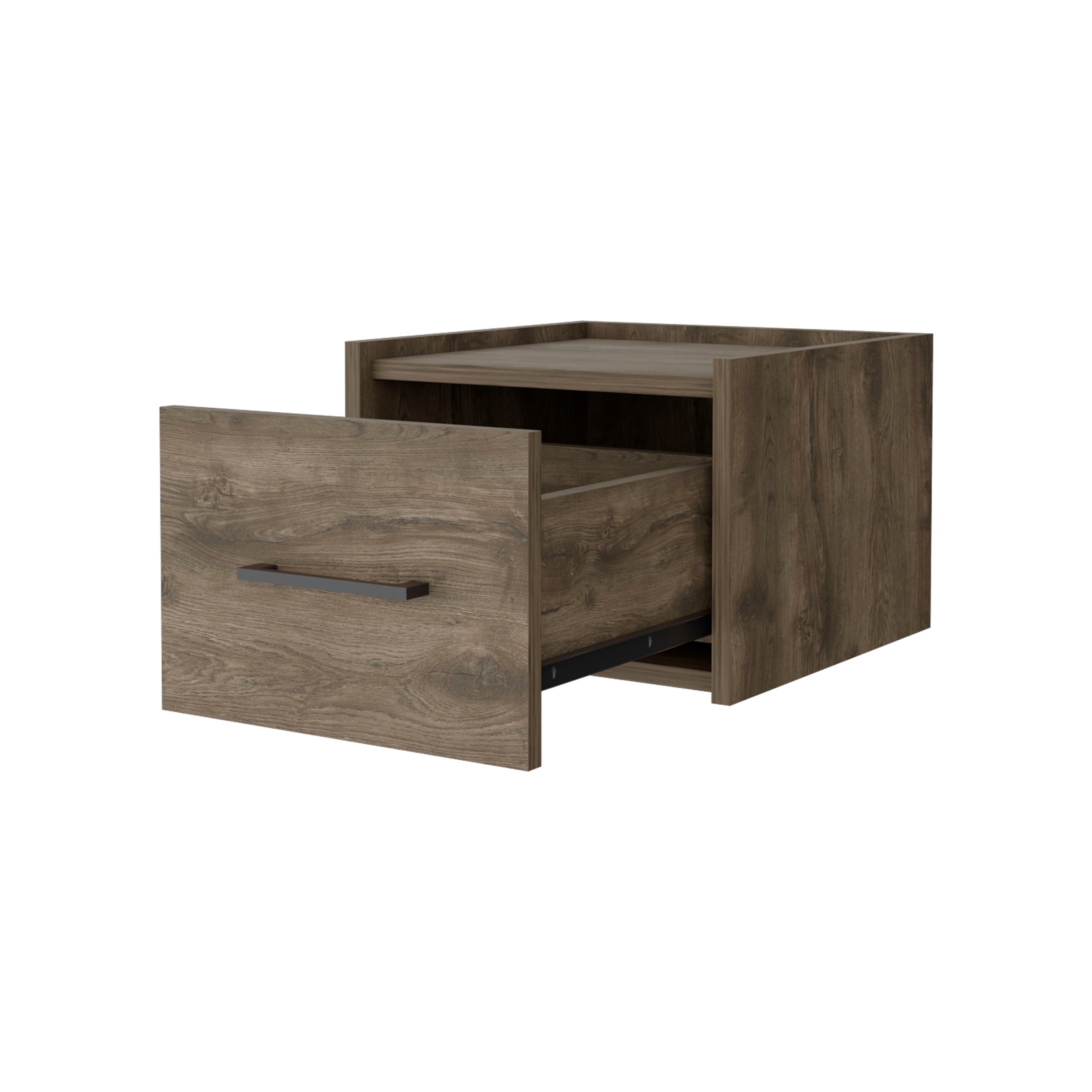 Dark Brown Wall-Mounted Floating Nightstand