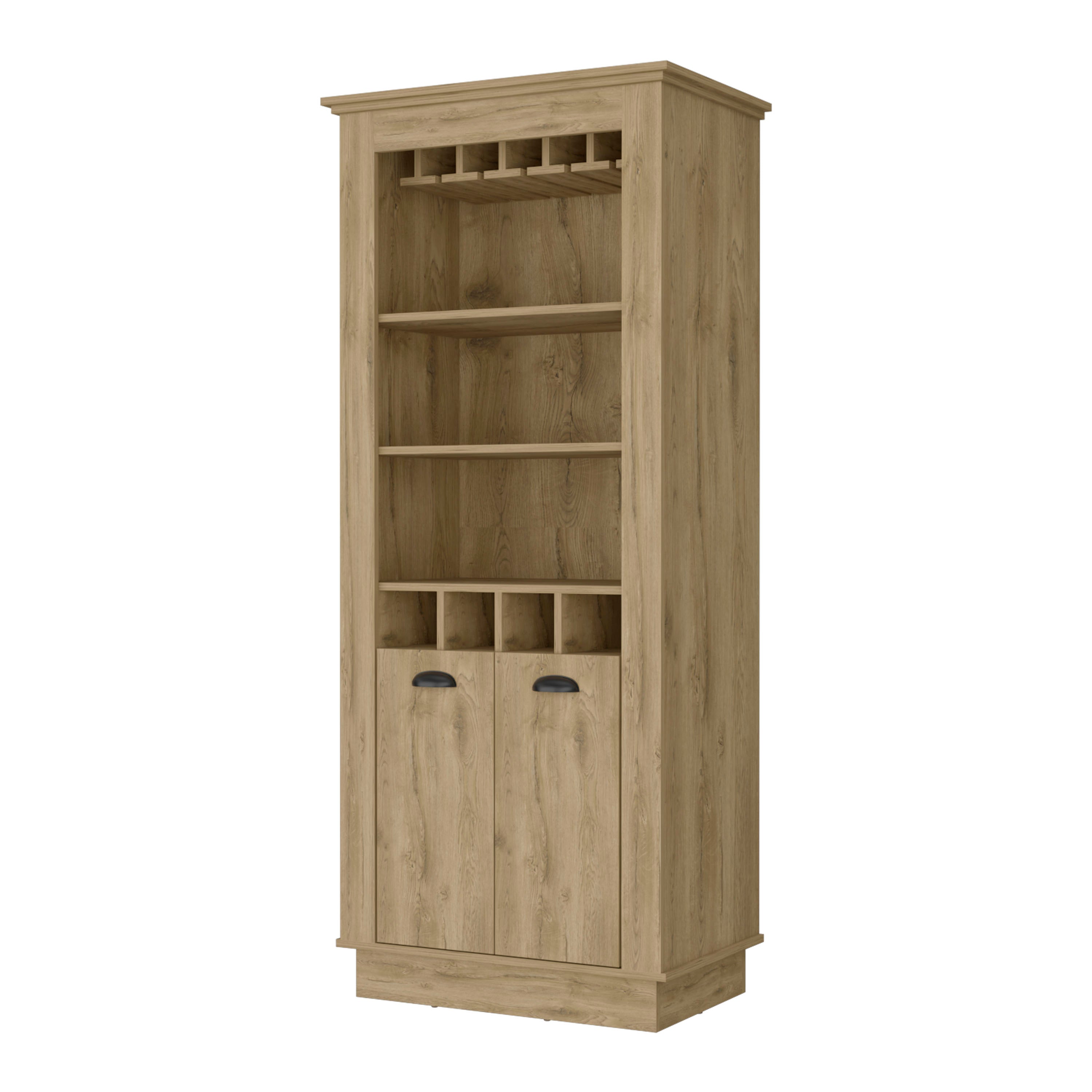 Macadamia 4-Built In Wine Rack Bar Cabinet