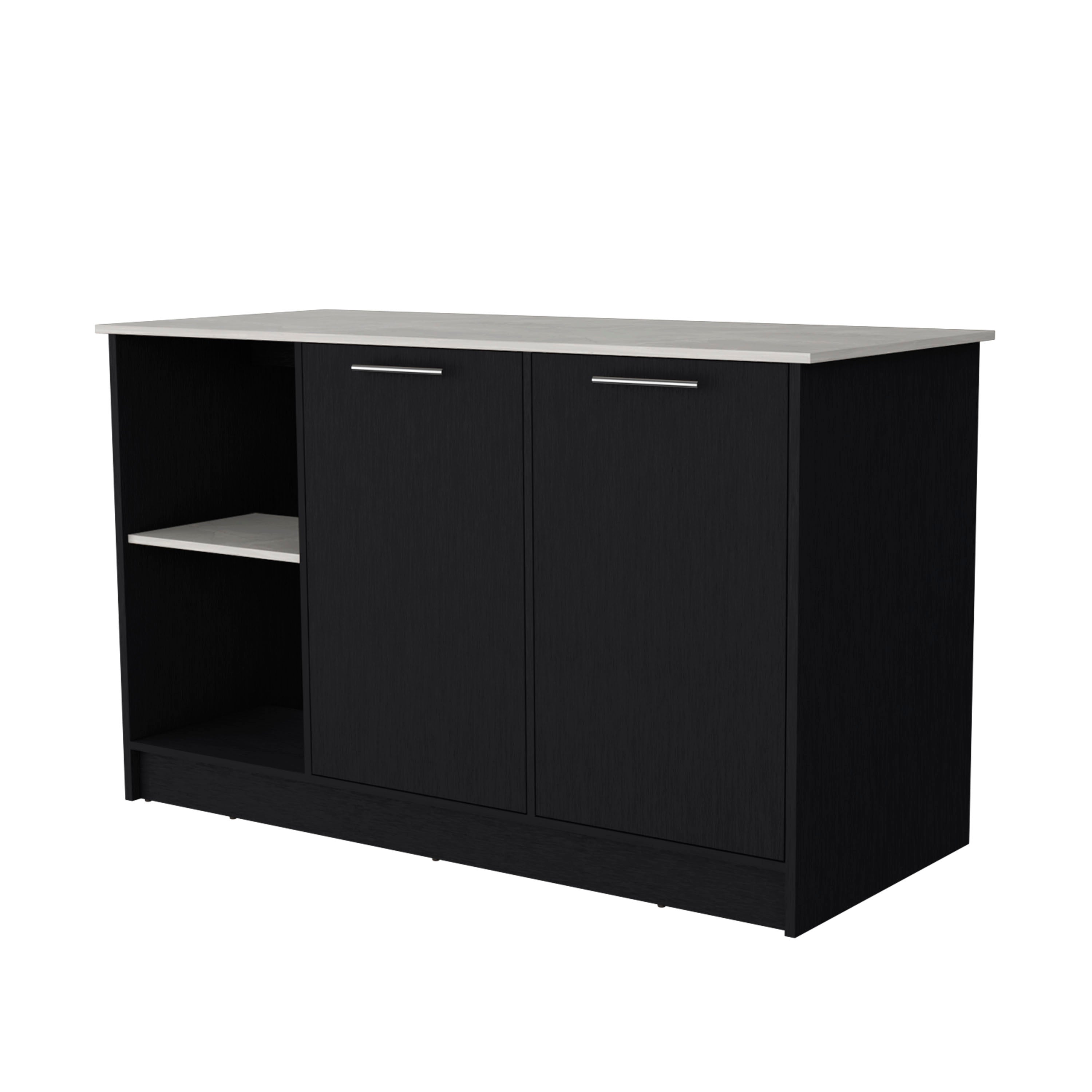 Black and Onyx Double Door Cabinets Kitchen Island