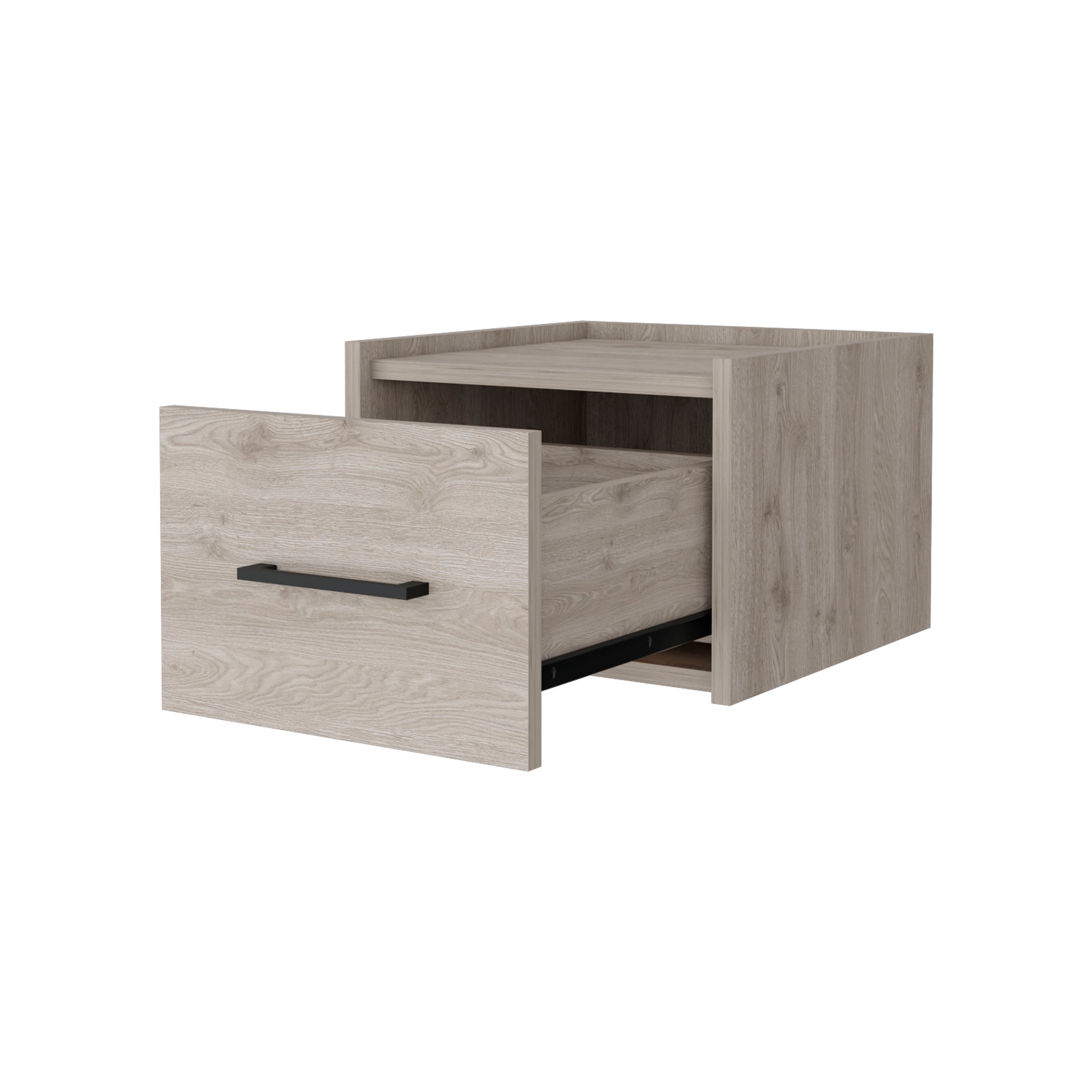 Light Gray Wall-Mounted Floating Nightstand